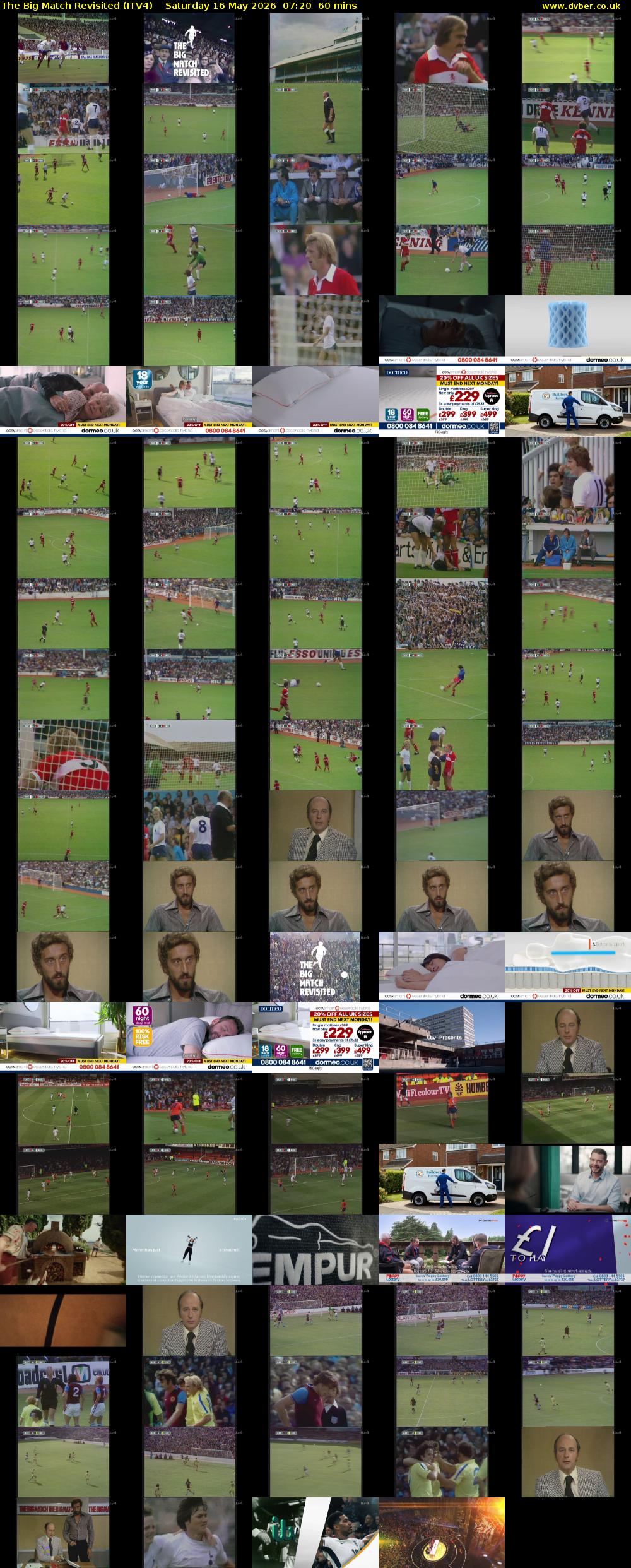 The Big Match Revisited (ITV4) Saturday 16 May 2026 07:20 - 08:20