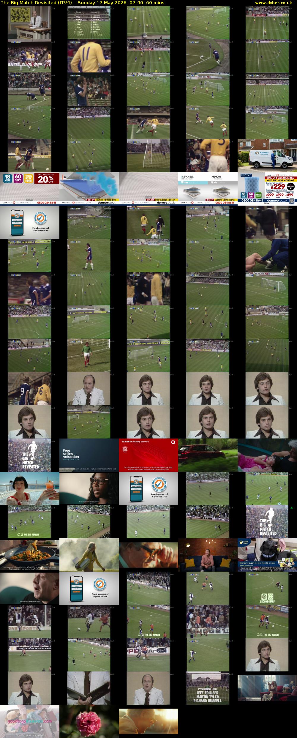 The Big Match Revisited (ITV4) Sunday 17 May 2026 07:40 - 08:40