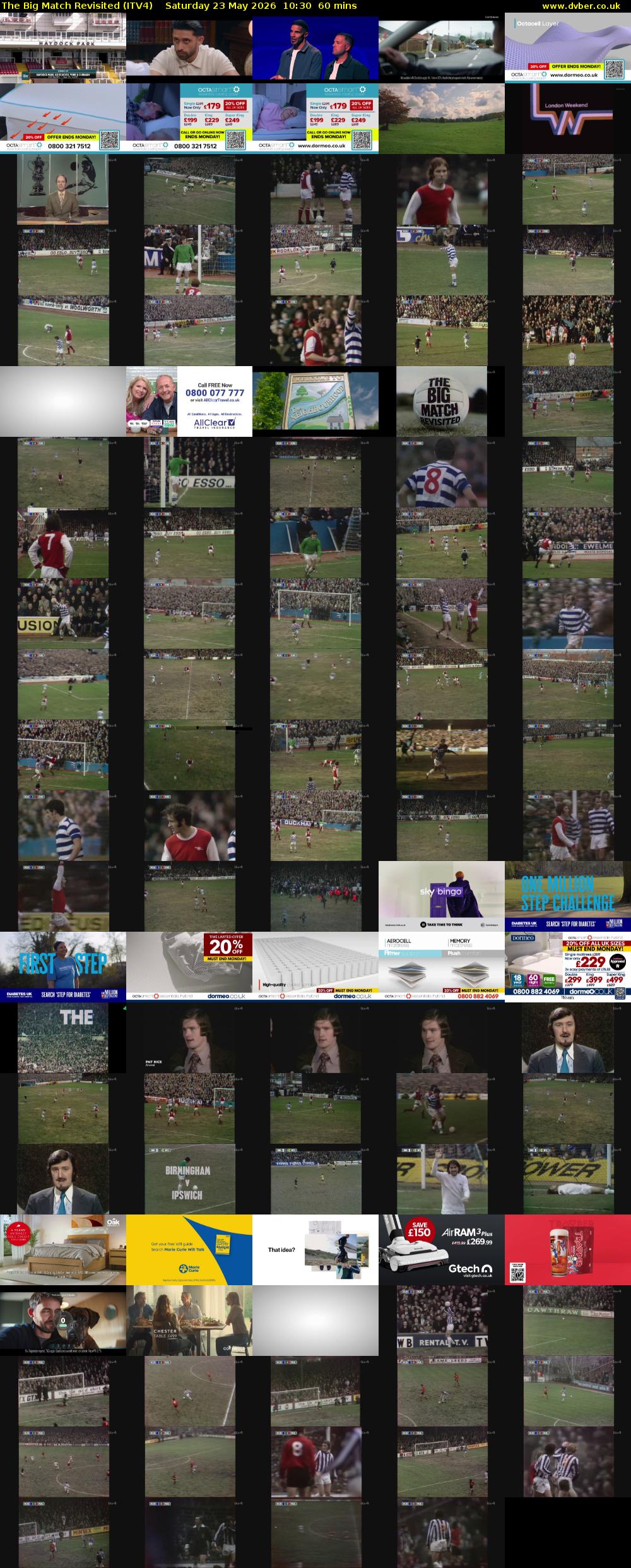 The Big Match Revisited (ITV4) Saturday 23 May 2026 10:30 - 11:30