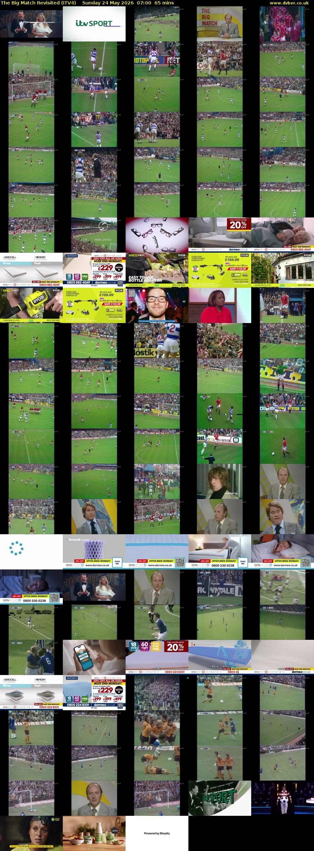 The Big Match Revisited (ITV4) Sunday 24 May 2026 07:00 - 08:05