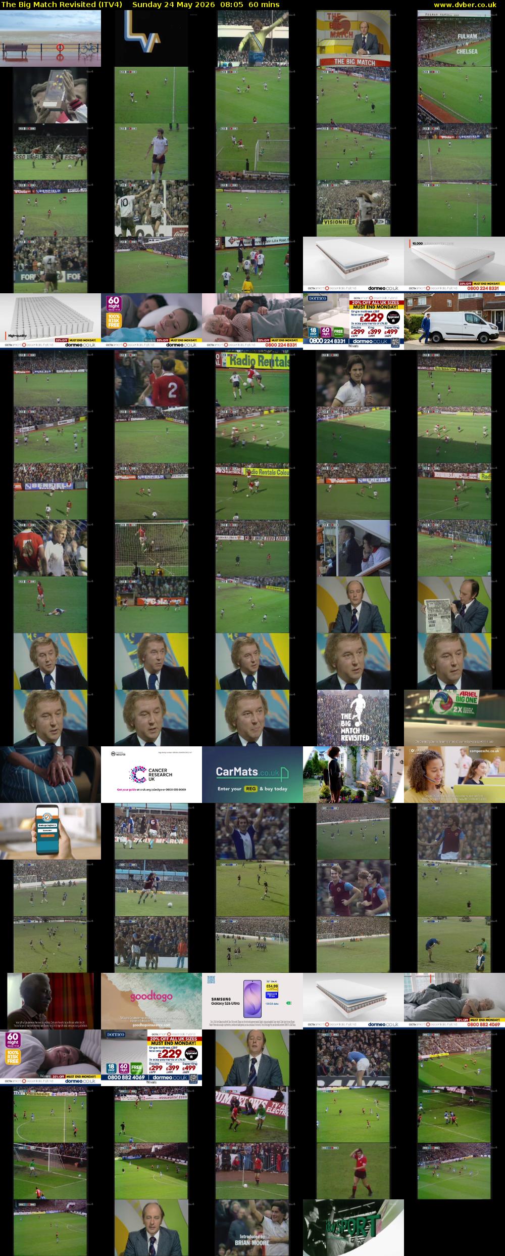 The Big Match Revisited (ITV4) Sunday 24 May 2026 08:05 - 09:05