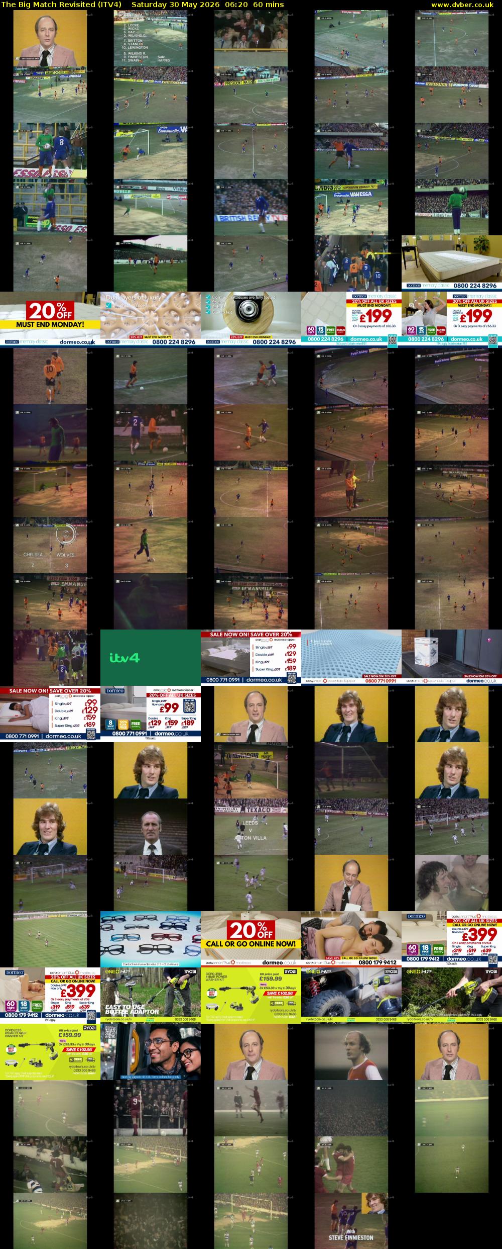 The Big Match Revisited (ITV4) Saturday 30 May 2026 06:20 - 07:20