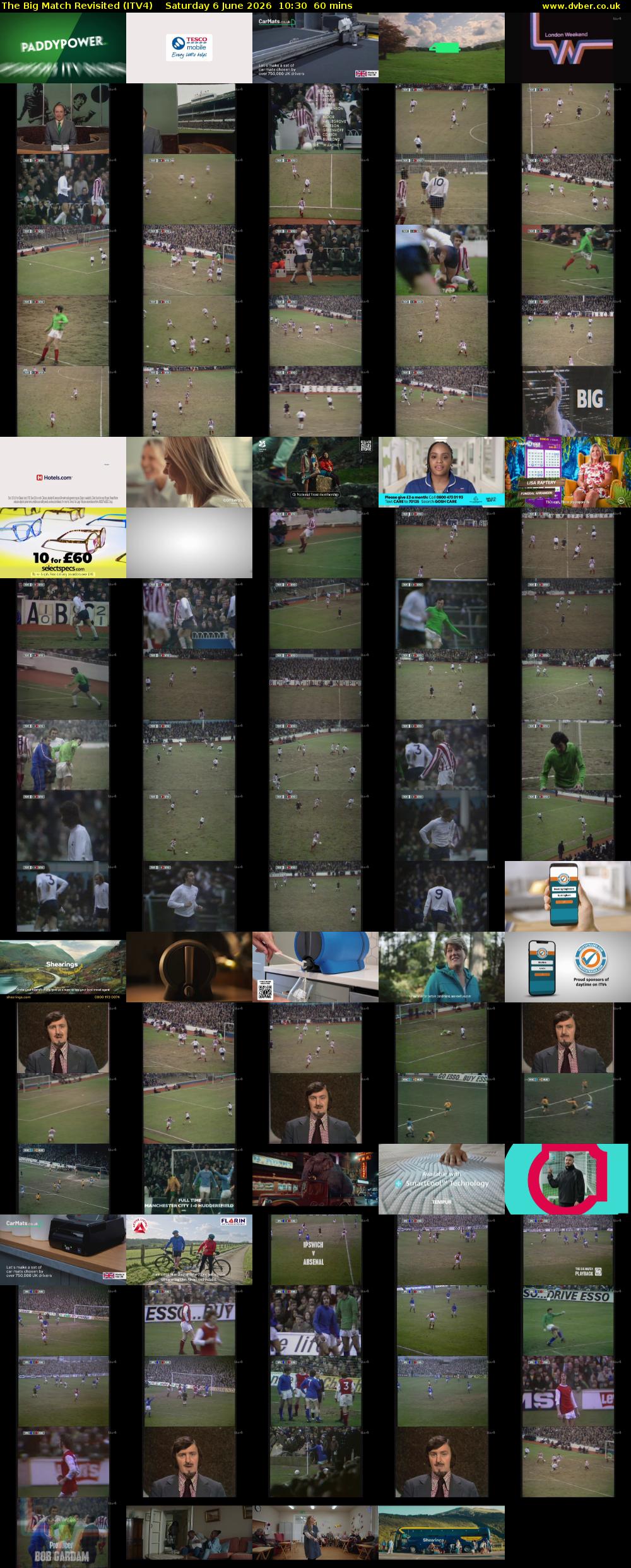 The Big Match Revisited (ITV4) Saturday 6 June 2026 10:30 - 11:30
