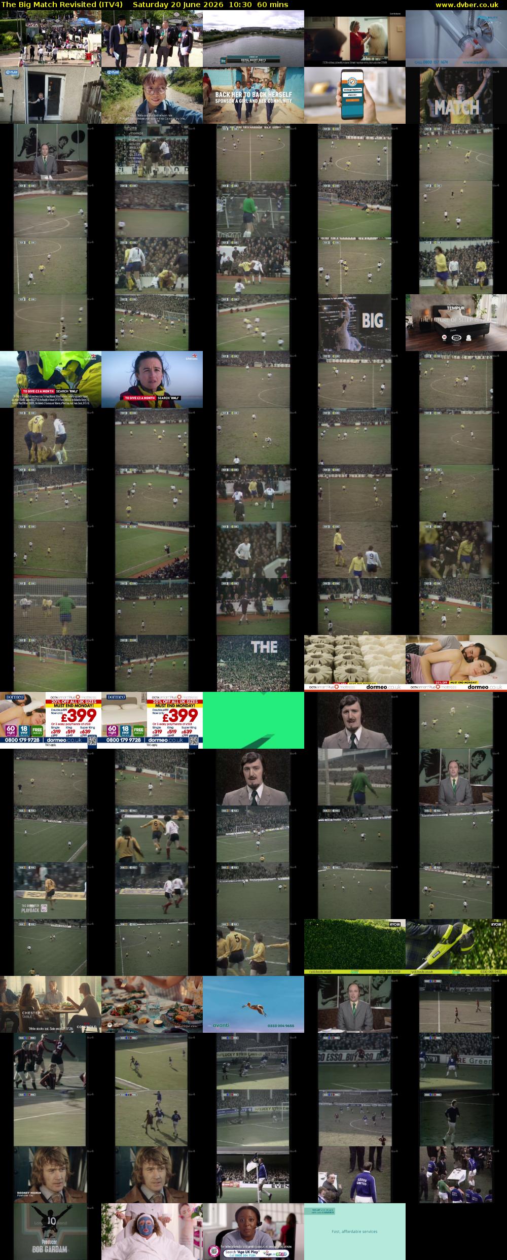 The Big Match Revisited (ITV4) Saturday 20 June 2026 10:30 - 11:30