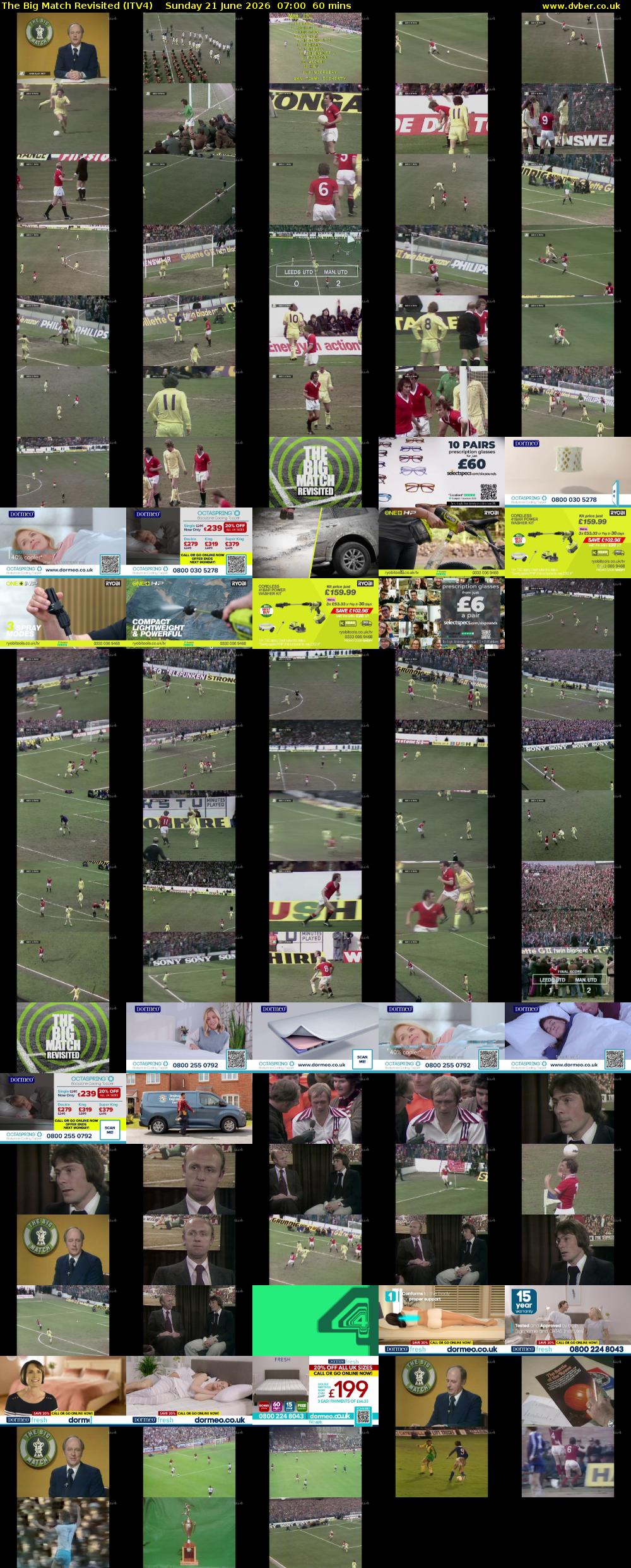 The Big Match Revisited (ITV4) Sunday 21 June 2026 07:00 - 08:00