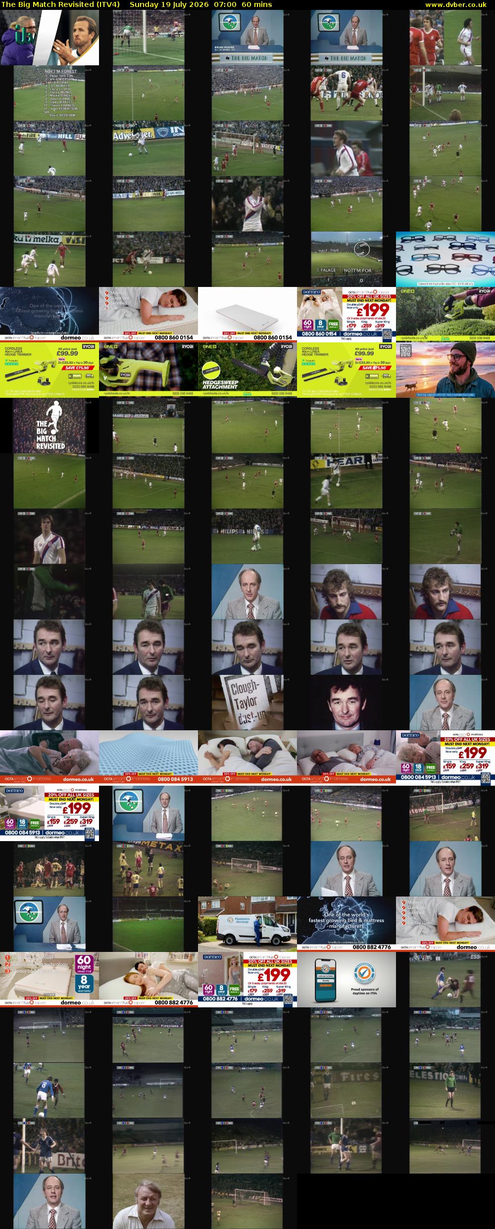 The Big Match Revisited (ITV4) Sunday 19 July 2026 07:00 - 08:00