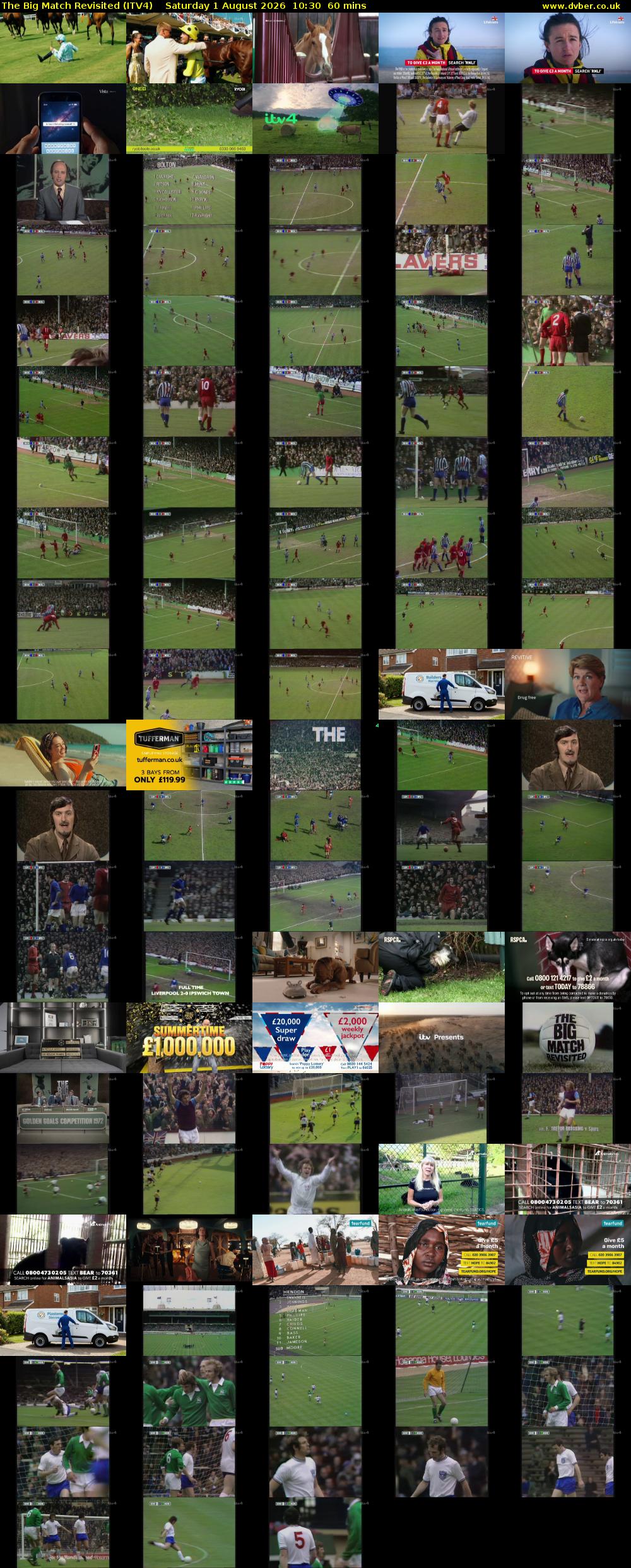 The Big Match Revisited (ITV4) Saturday 1 August 2026 10:30 - 11:30
