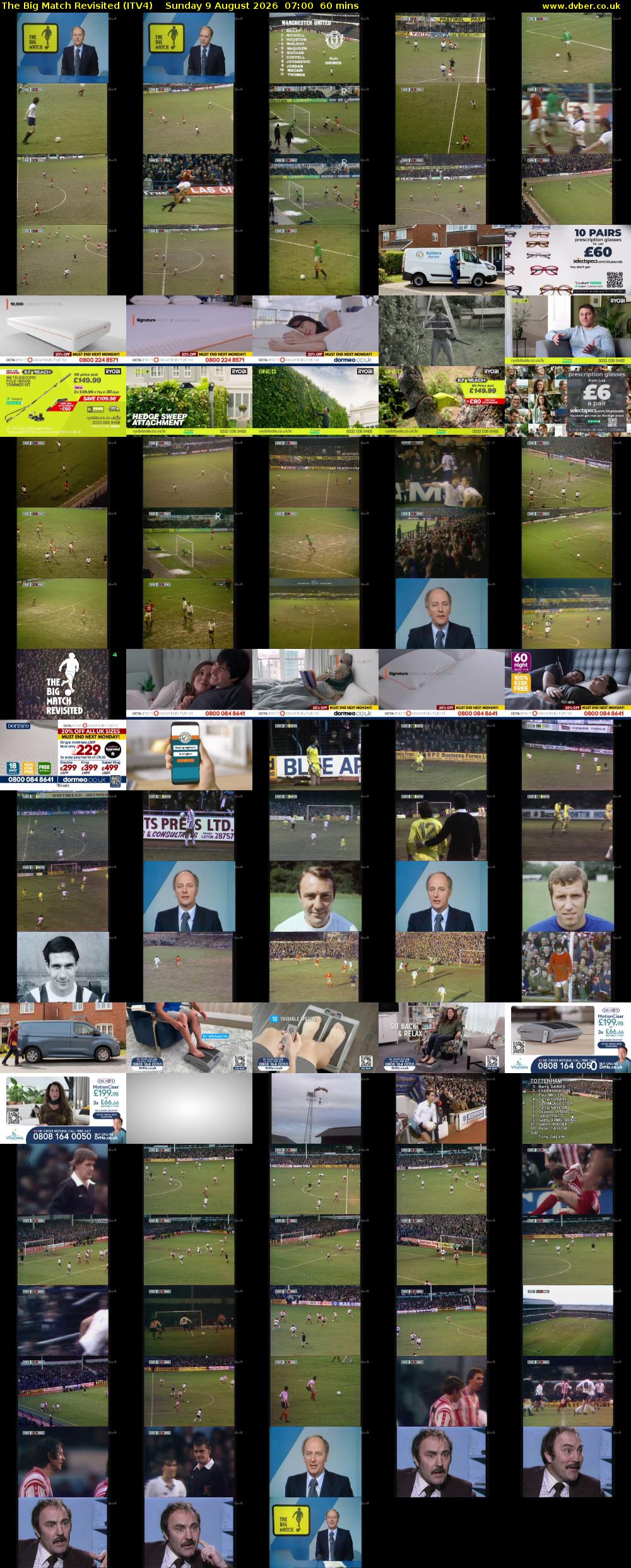 The Big Match Revisited (ITV4) Sunday 9 August 2026 07:00 - 08:00