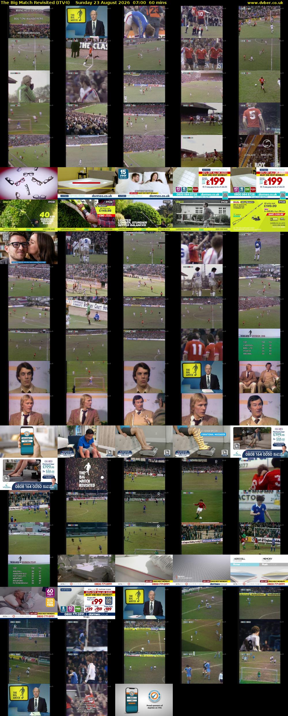 The Big Match Revisited (ITV4) Sunday 23 August 2026 07:00 - 08:00