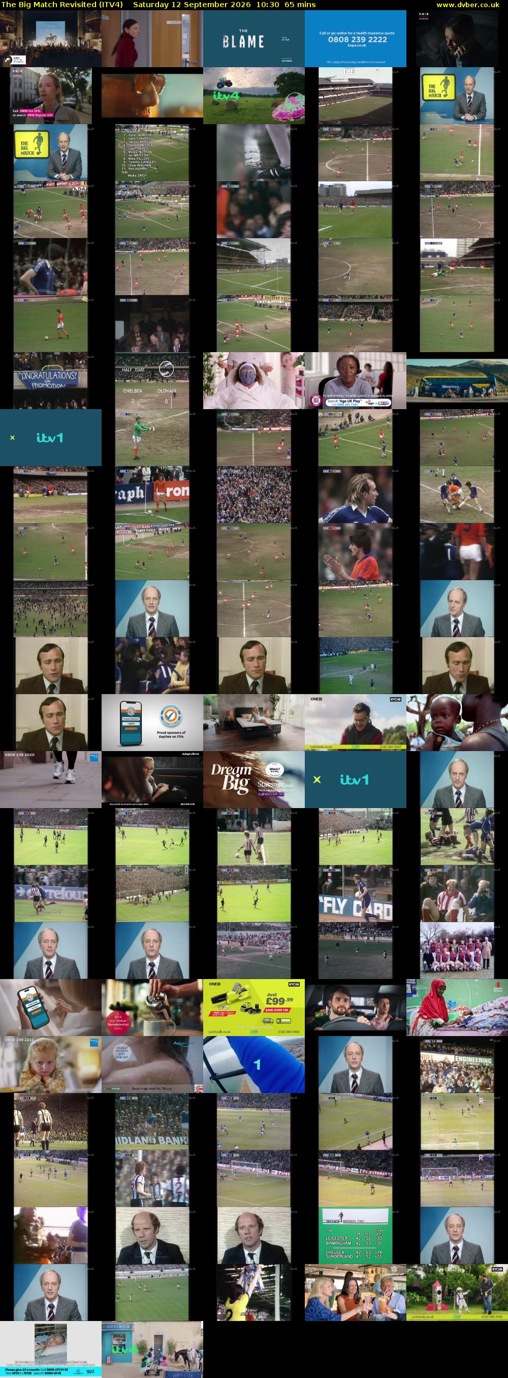 The Big Match Revisited (ITV4) Saturday 12 September 2026 10:30 - 11:35