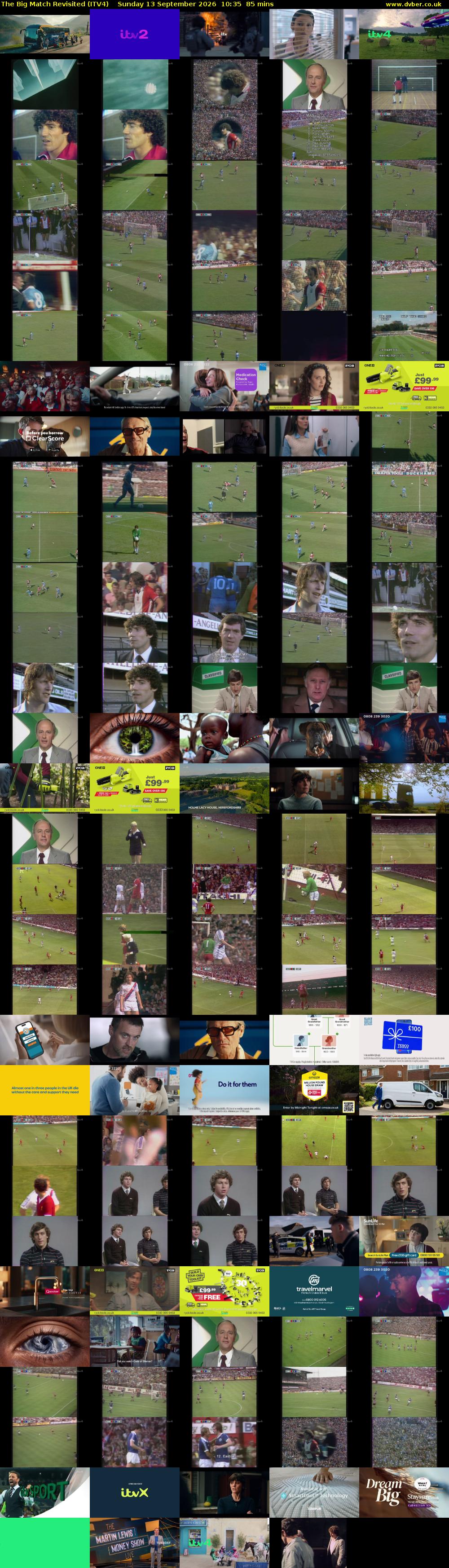 The Big Match Revisited (ITV4) Sunday 13 September 2026 10:35 - 12:00