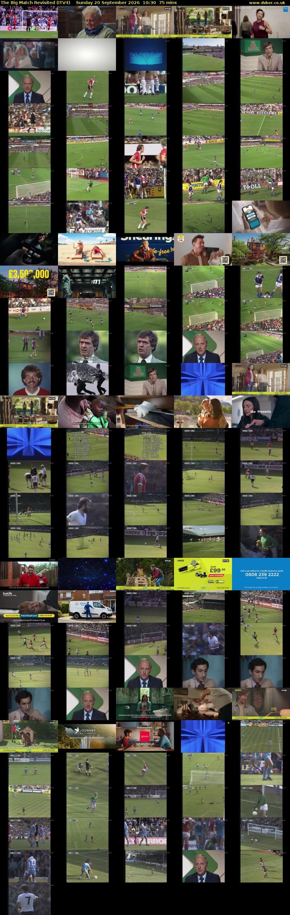 The Big Match Revisited (ITV4) Sunday 20 September 2026 10:30 - 11:45
