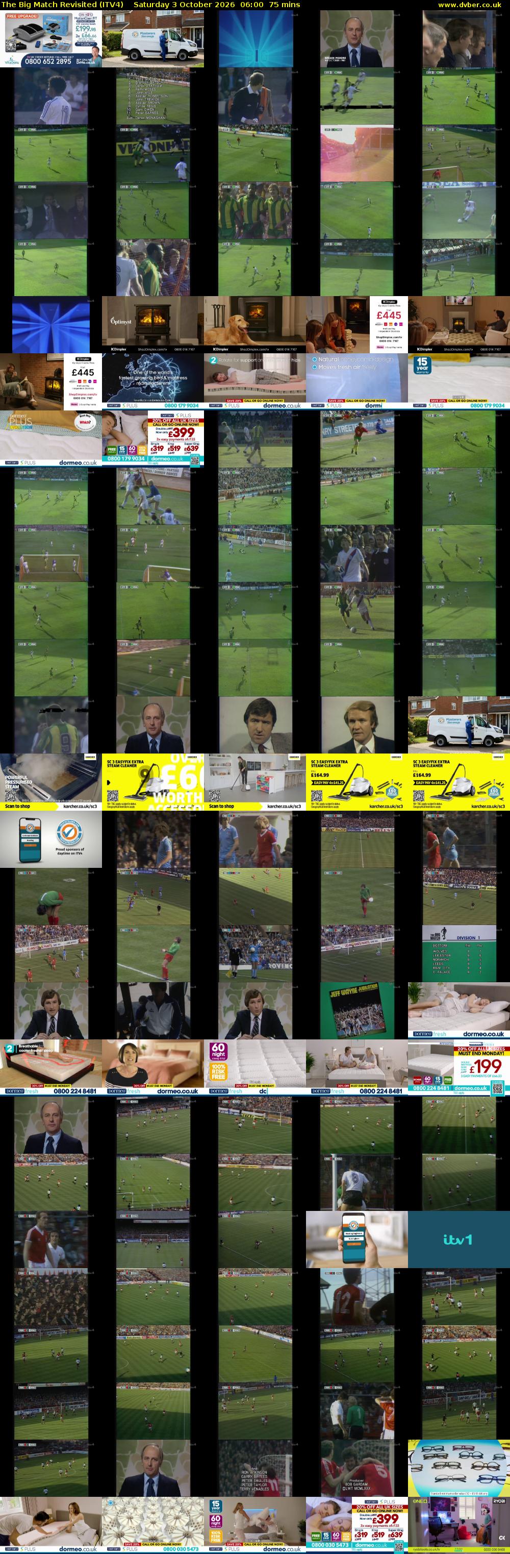 The Big Match Revisited (ITV4) Saturday 3 October 2026 06:00 - 07:15