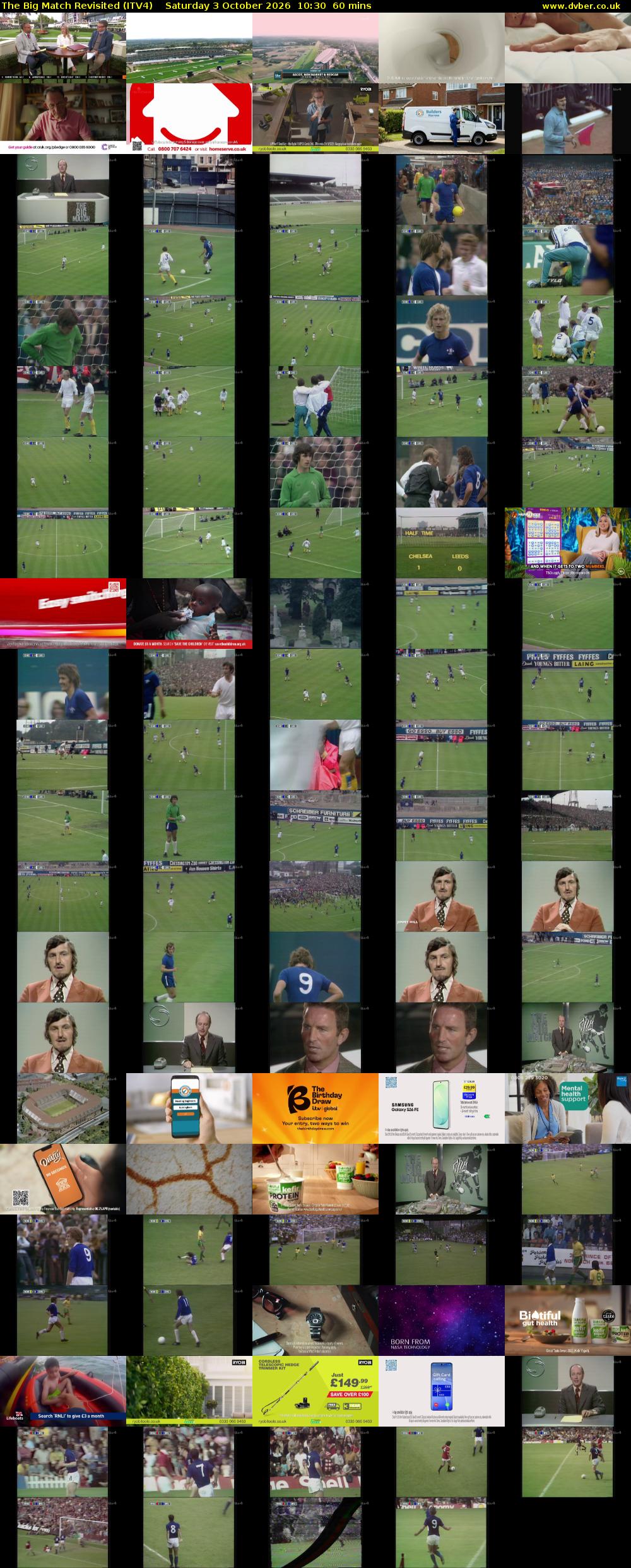 The Big Match Revisited (ITV4) Saturday 3 October 2026 10:30 - 11:30