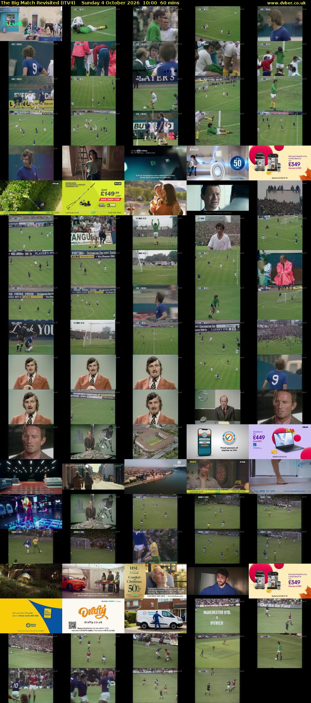 The Big Match Revisited (ITV4) Sunday 4 October 2026 10:00 - 11:00