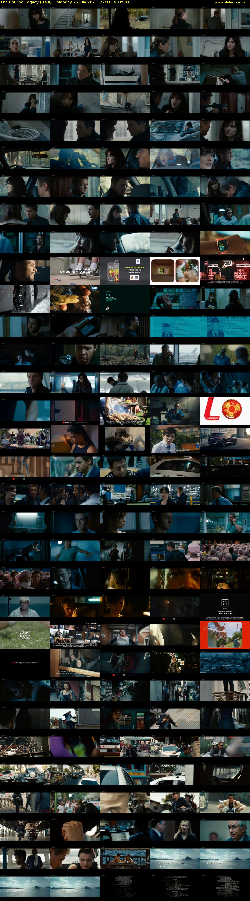 The Bourne Legacy (ITV4) Monday 26 July 2021 22:10 - 23:40