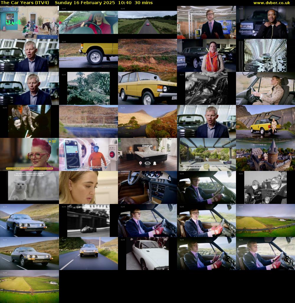 The Car Years (ITV4) Sunday 16 February 2025 10:40 - 11:10