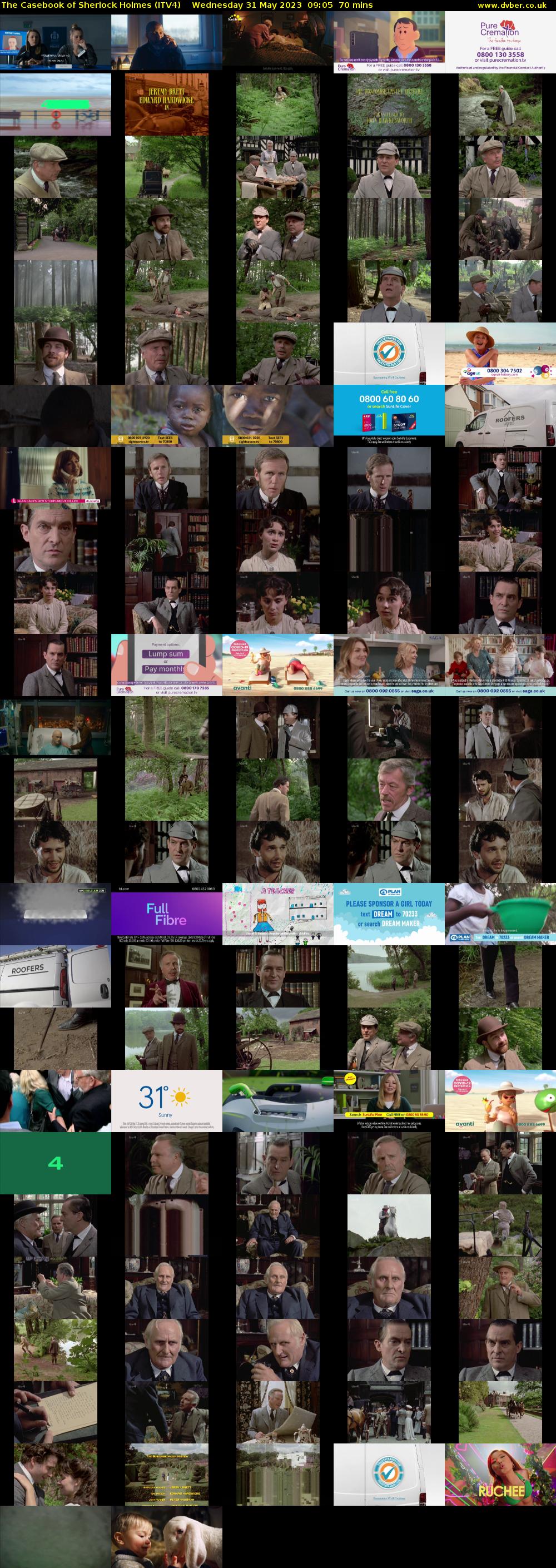 The Casebook of Sherlock Holmes (ITV4) Wednesday 31 May 2023 09:05 - 10:15