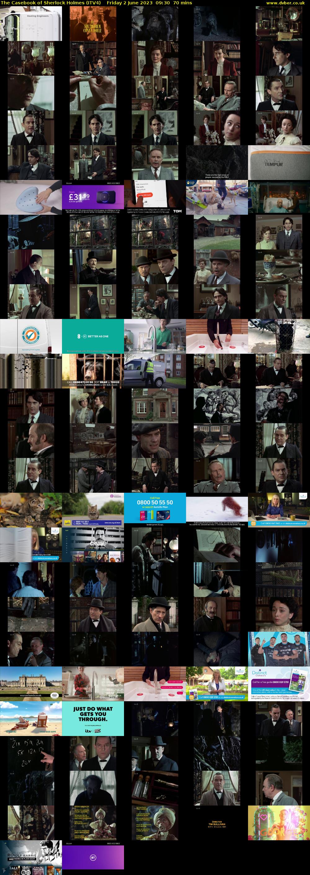 The Casebook of Sherlock Holmes (ITV4) Friday 2 June 2023 09:30 - 10:40