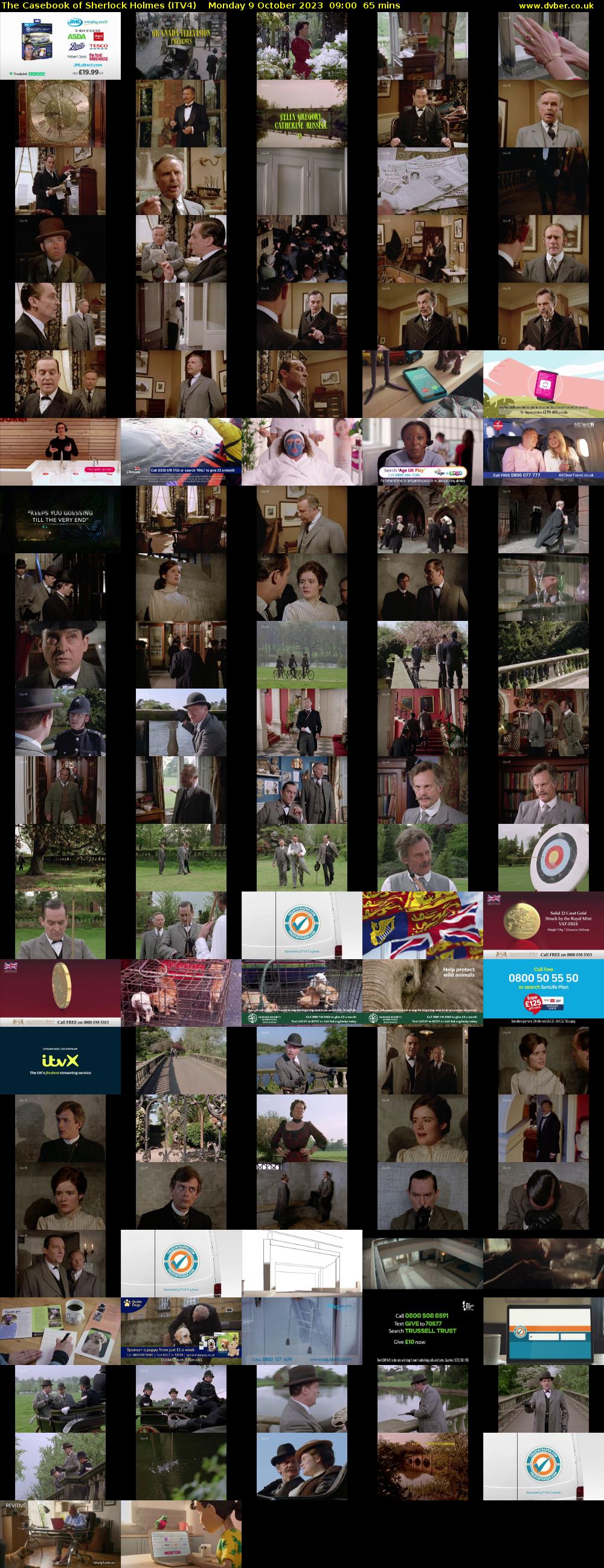 The Casebook of Sherlock Holmes (ITV4) Monday 9 October 2023 09:00 - 10:05