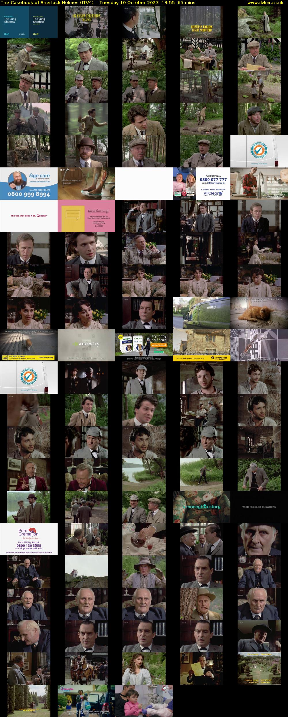 The Casebook of Sherlock Holmes (ITV4) Tuesday 10 October 2023 13:55 - 15:00