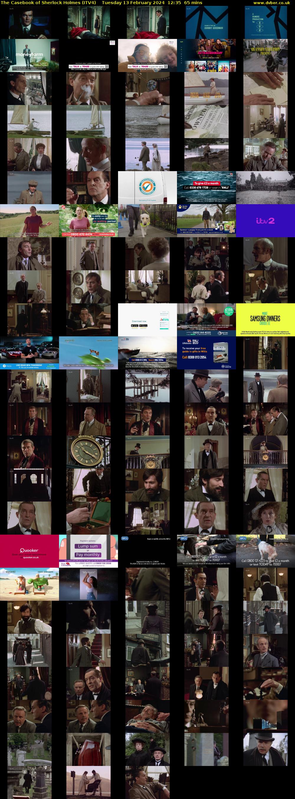The Casebook of Sherlock Holmes (ITV4) Tuesday 13 February 2024 12:35 - 13:40
