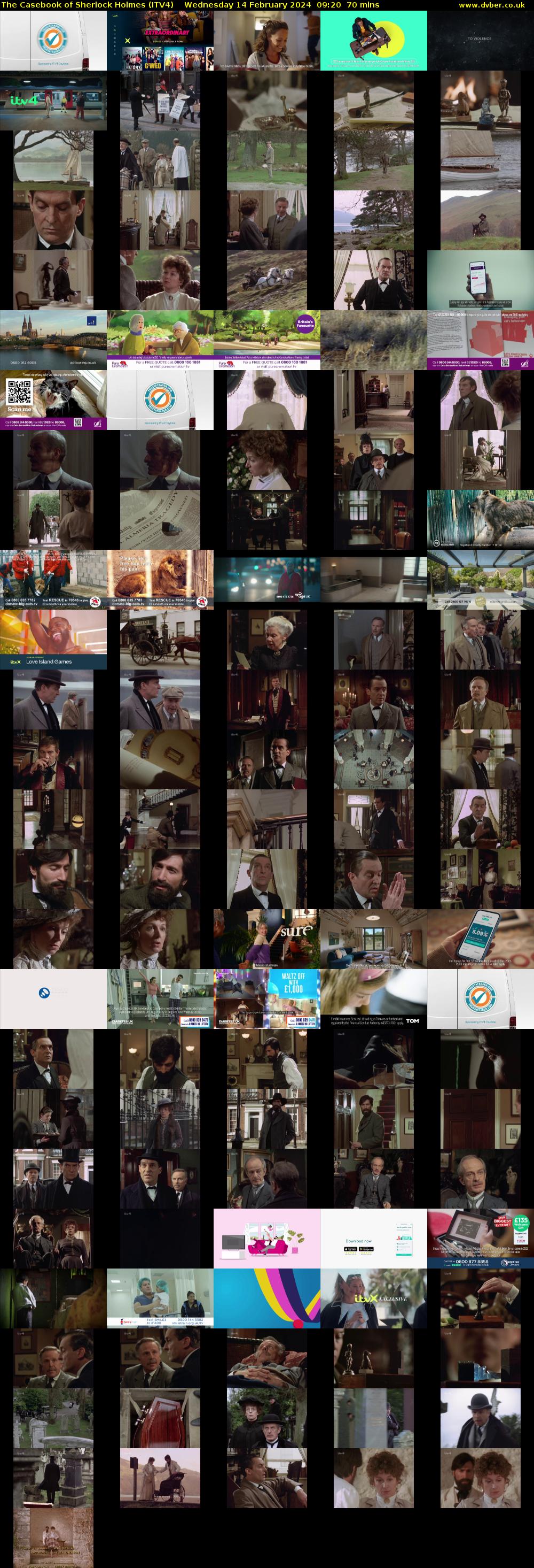 The Casebook of Sherlock Holmes (ITV4) Wednesday 14 February 2024 09:20 - 10:30