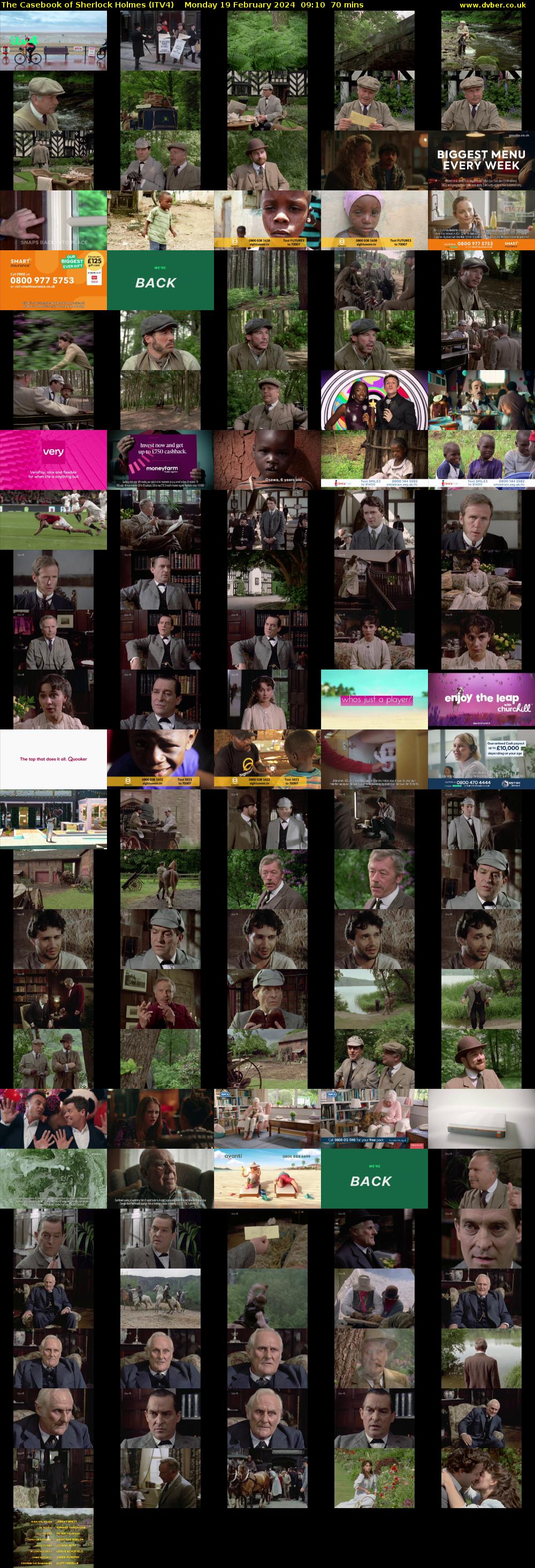 The Casebook of Sherlock Holmes (ITV4) Monday 19 February 2024 09:10 - 10:20