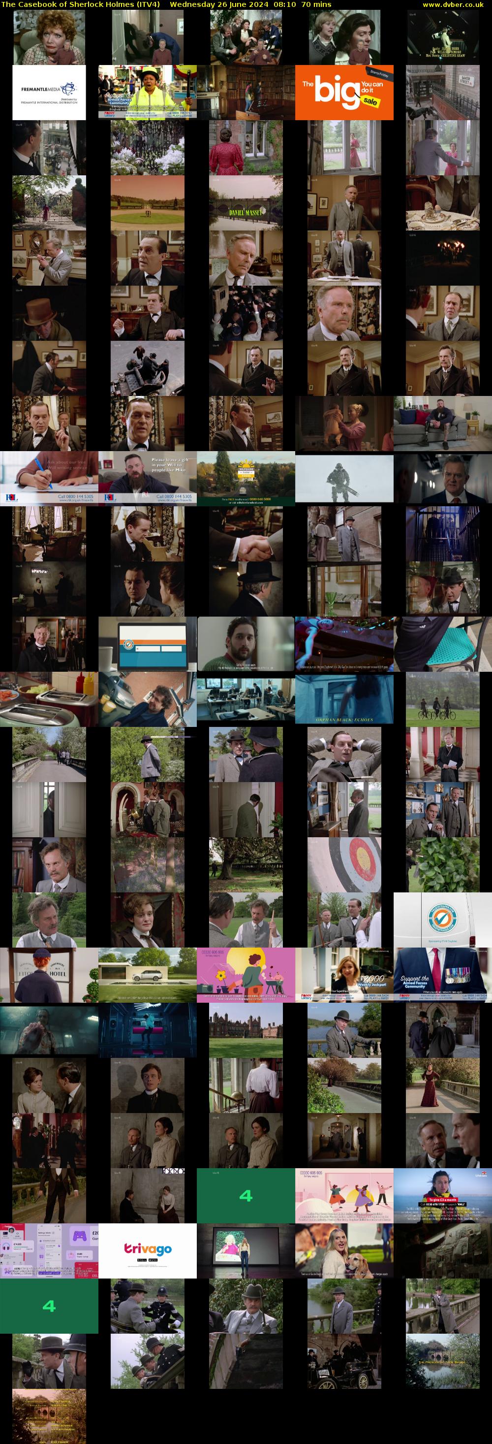 The Casebook of Sherlock Holmes (ITV4) Wednesday 26 June 2024 08:10 - 09:20