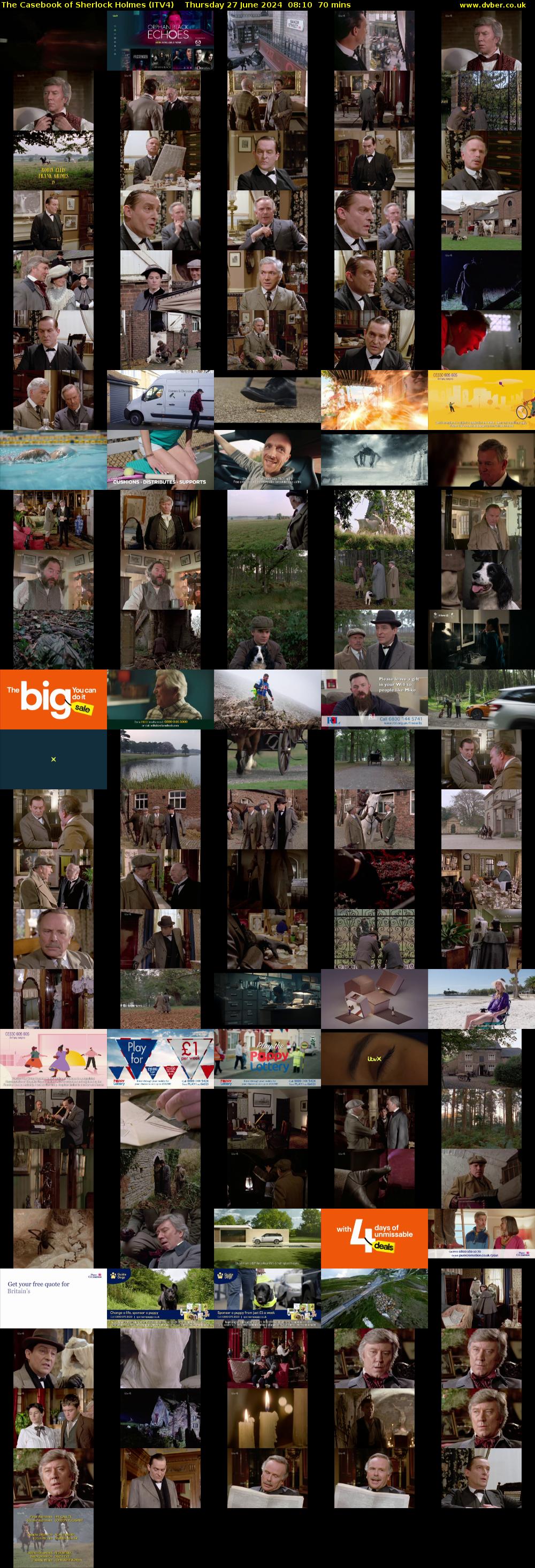 The Casebook of Sherlock Holmes (ITV4) Thursday 27 June 2024 08:10 - 09:20