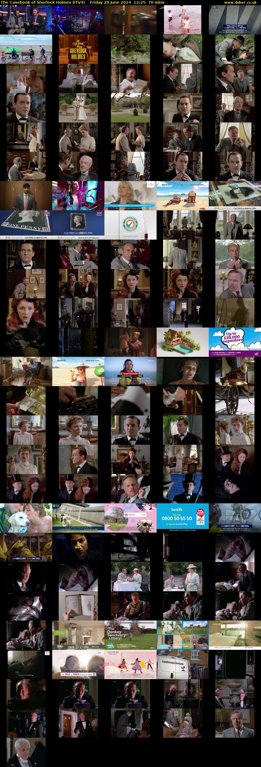 The Casebook of Sherlock Holmes (ITV4) Friday 28 June 2024 12:25 - 13:35