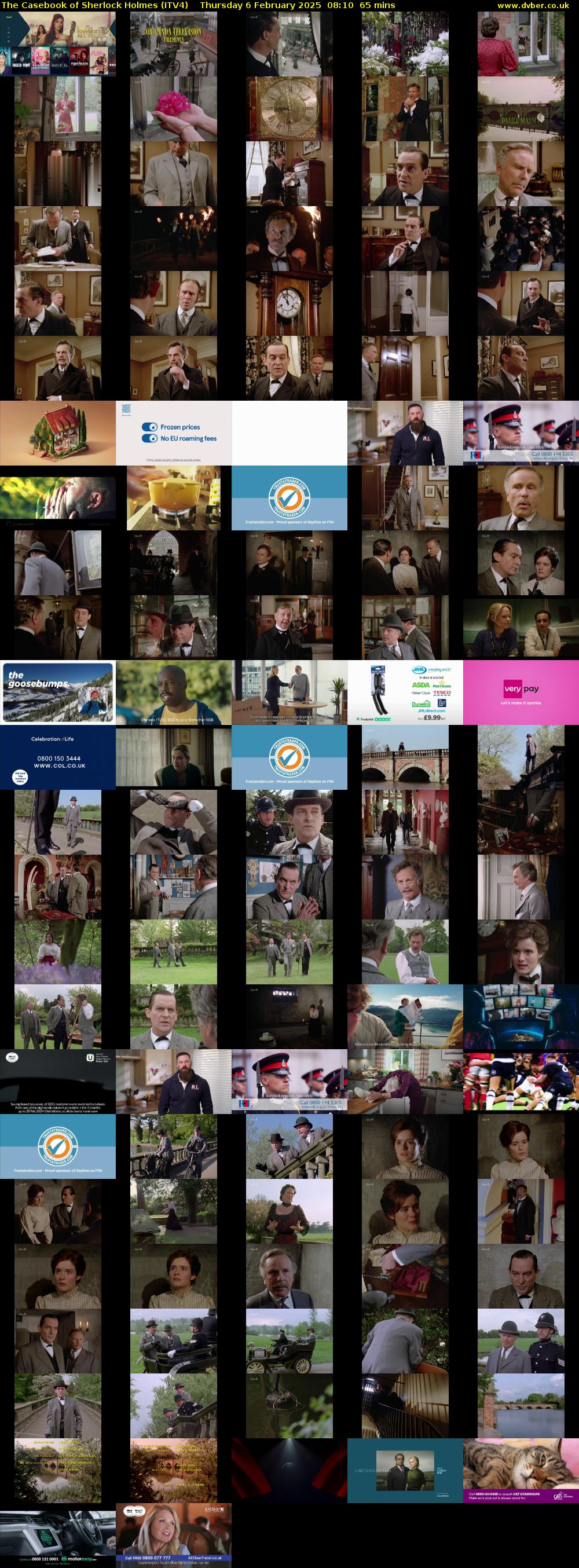 The Casebook of Sherlock Holmes (ITV4) Thursday 6 February 2025 08:10 - 09:15