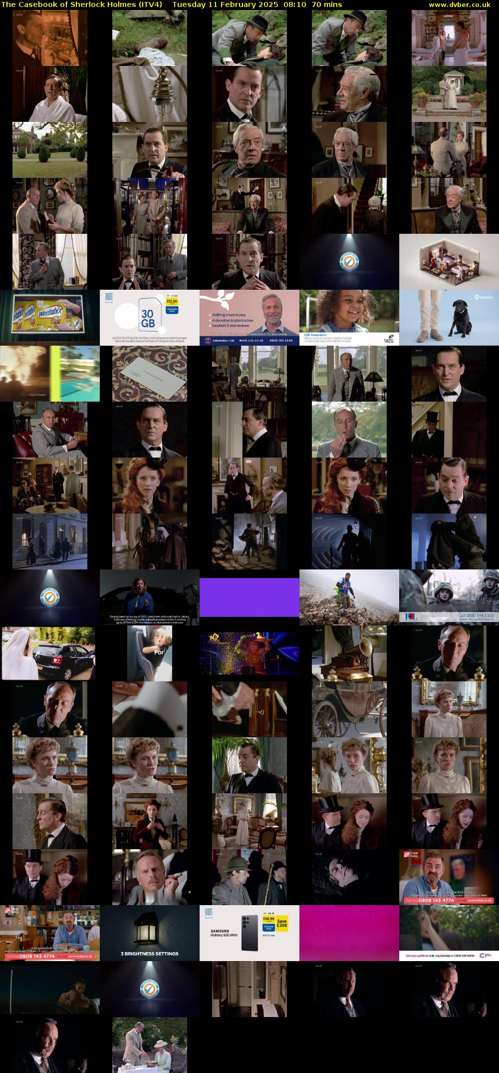 The Casebook of Sherlock Holmes (ITV4) Tuesday 11 February 2025 08:10 - 09:20
