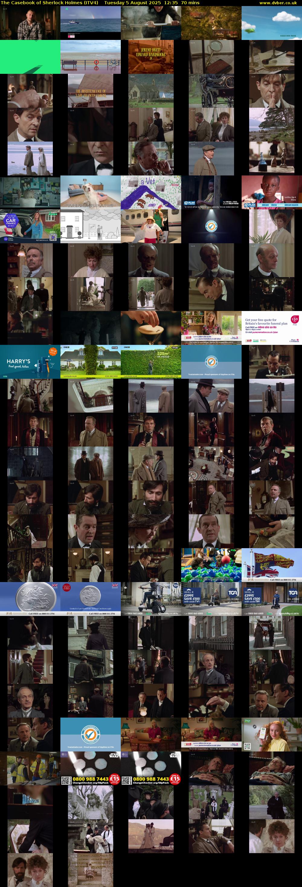 The Casebook of Sherlock Holmes (ITV4) Tuesday 5 August 2025 12:35 - 13:45