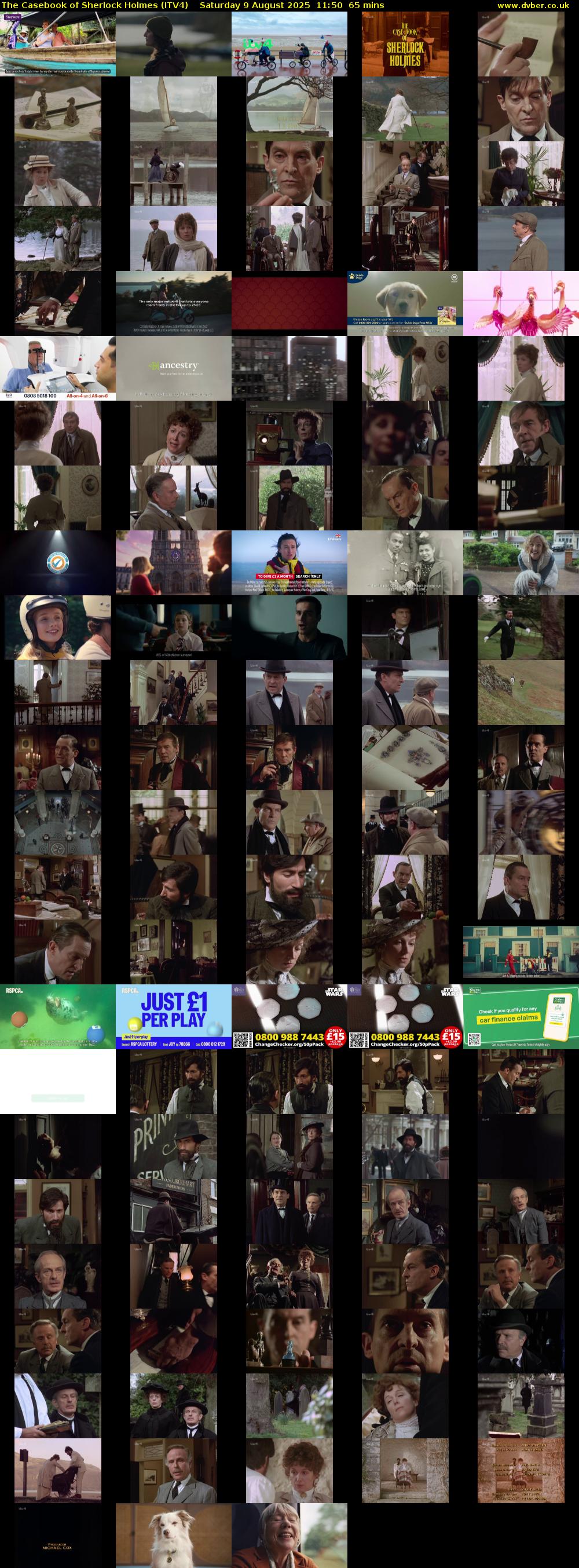 The Casebook of Sherlock Holmes (ITV4) Saturday 9 August 2025 11:50 - 12:55
