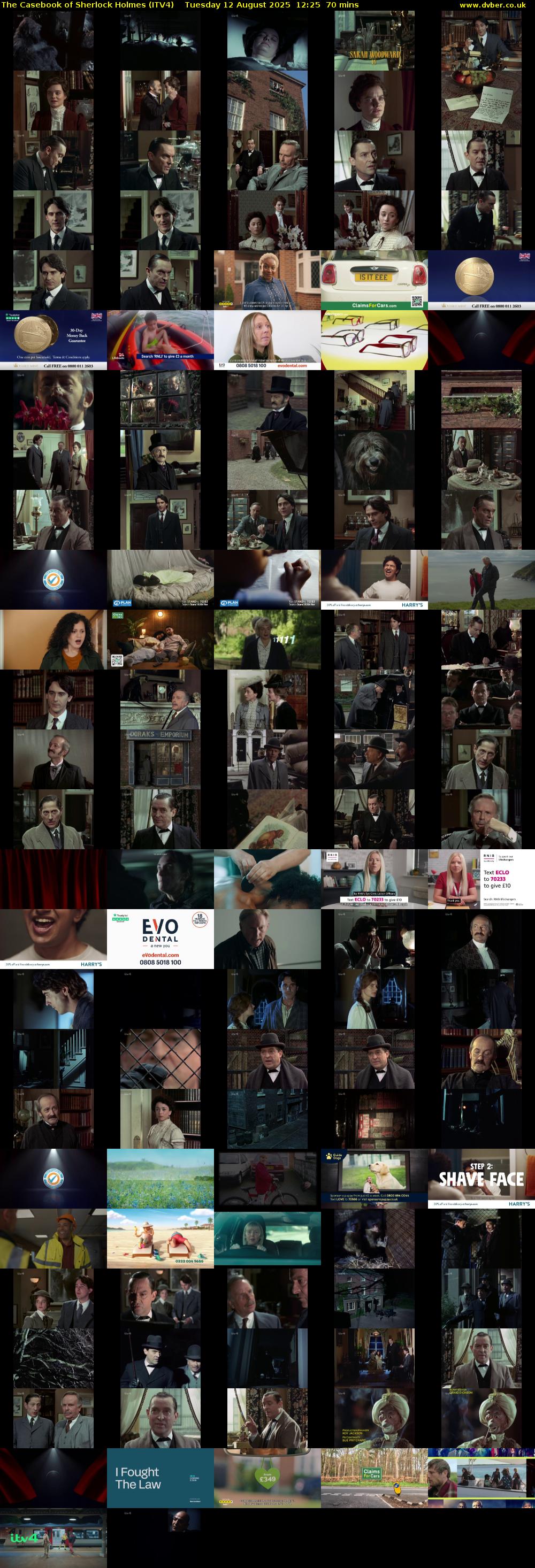 The Casebook of Sherlock Holmes (ITV4) Tuesday 12 August 2025 12:25 - 13:35