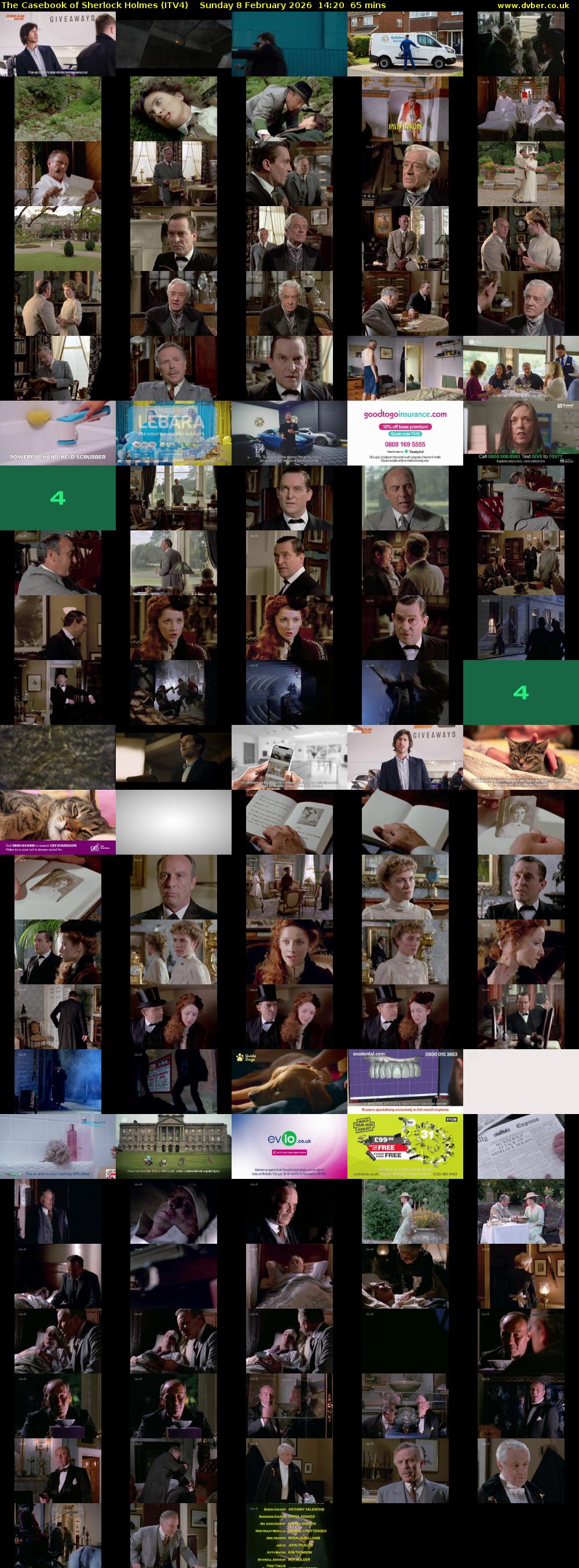 The Casebook of Sherlock Holmes (ITV4) Sunday 8 February 2026 14:20 - 15:25