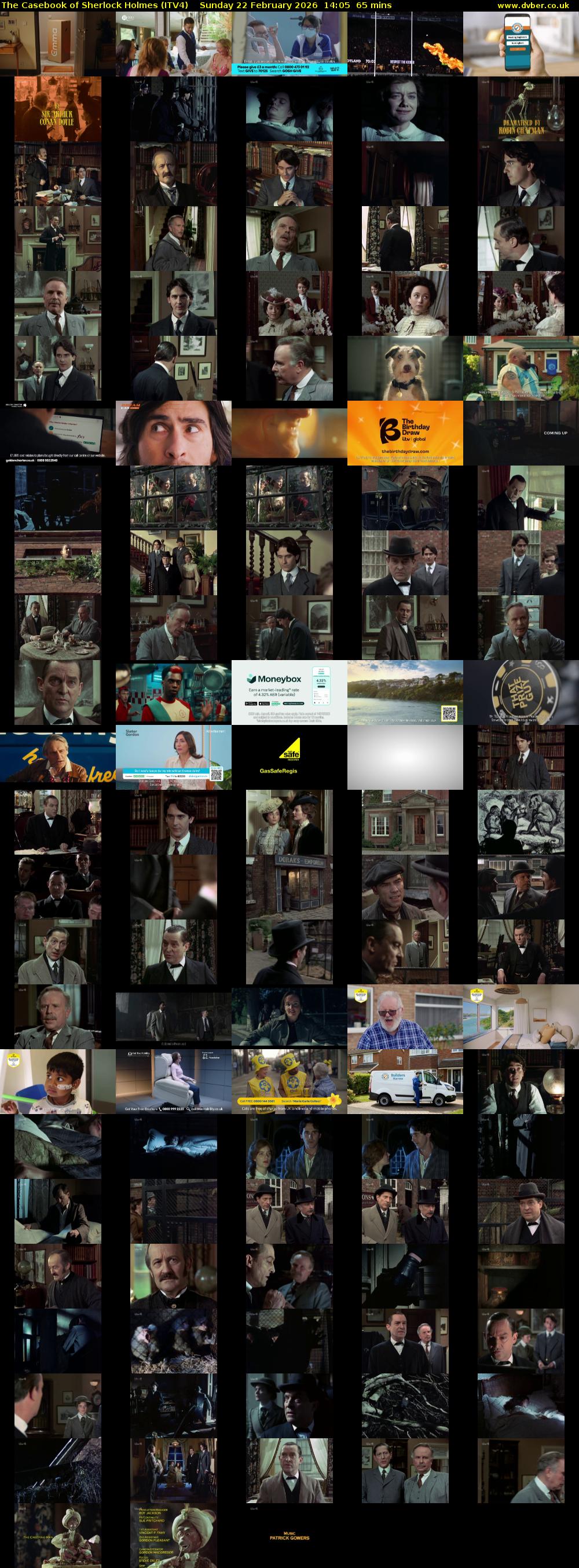 The Casebook of Sherlock Holmes (ITV4) Sunday 22 February 2026 14:05 - 15:10