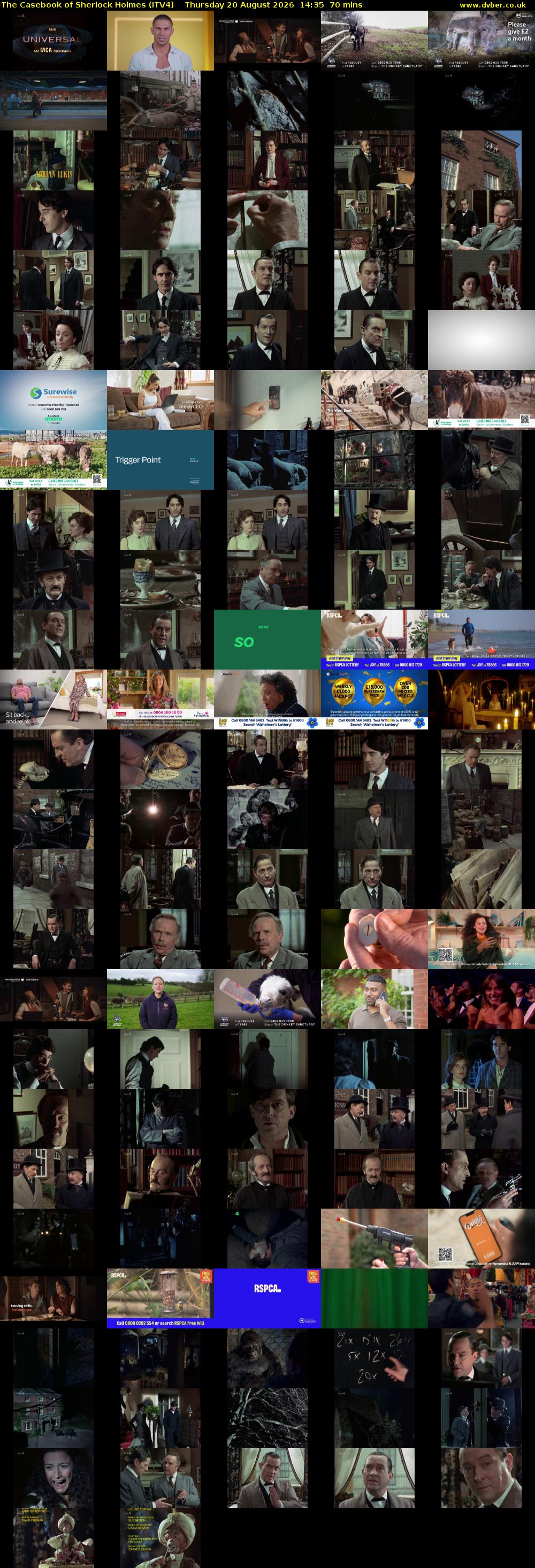 The Casebook of Sherlock Holmes (ITV4) Thursday 20 August 2026 14:35 - 15:45