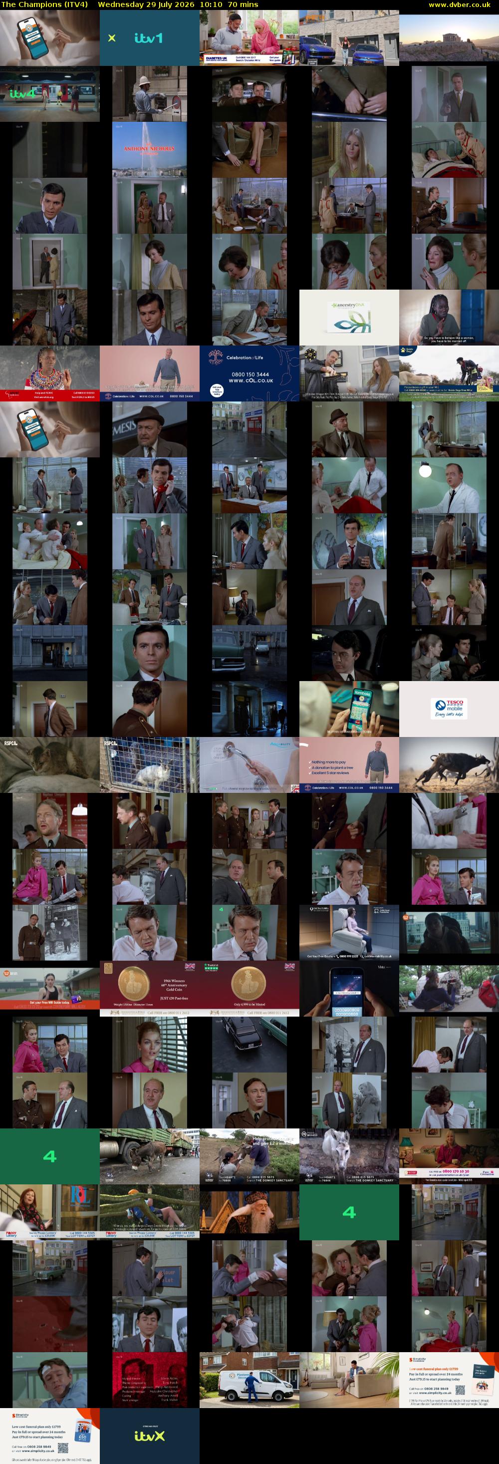 The Champions (ITV4) Wednesday 29 July 2026 10:10 - 11:20