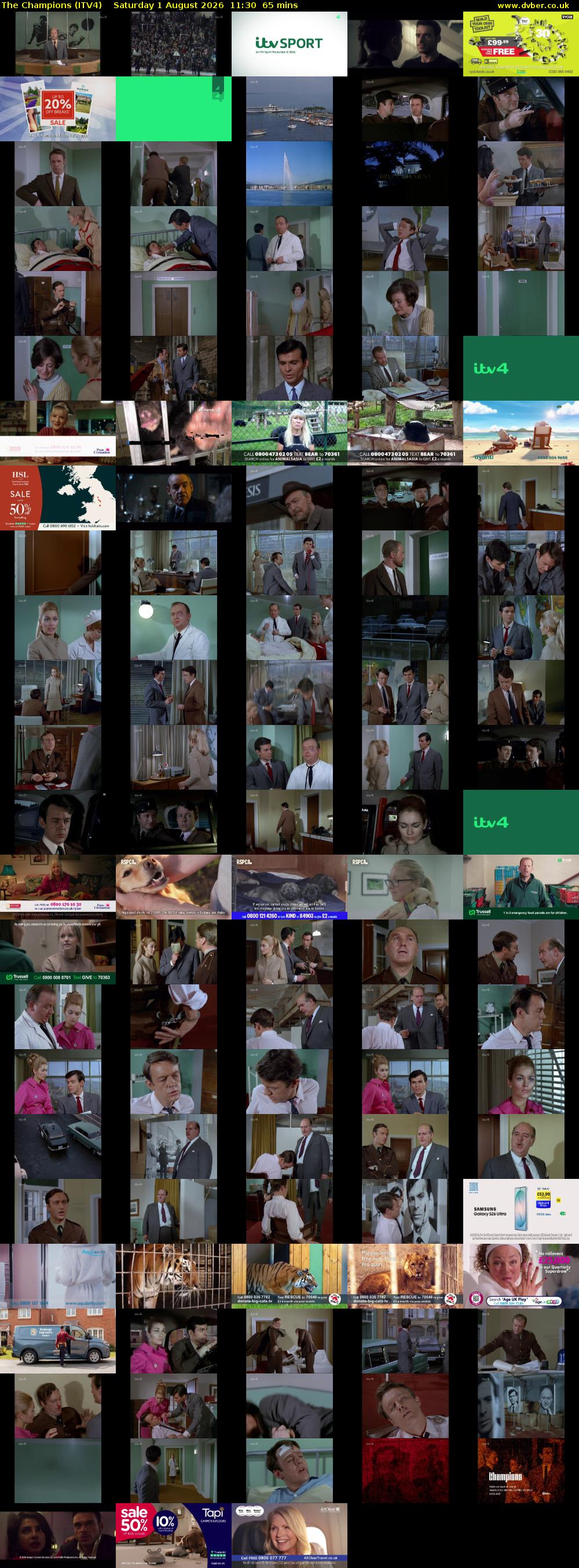 The Champions (ITV4) Saturday 1 August 2026 11:30 - 12:35