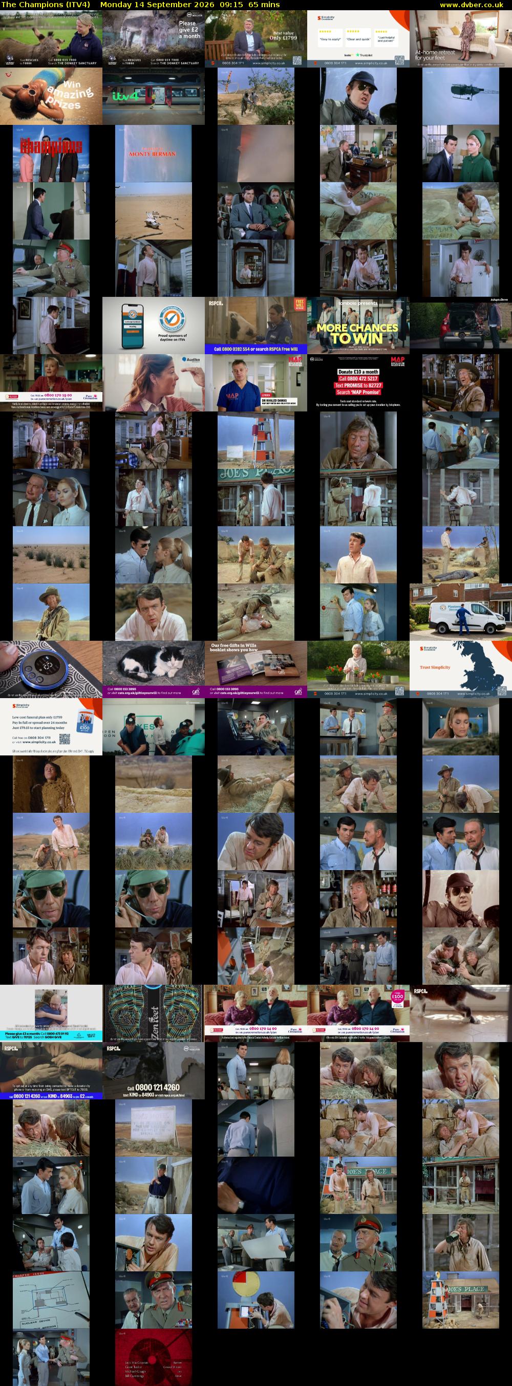 The Champions (ITV4) Monday 14 September 2026 09:15 - 10:20