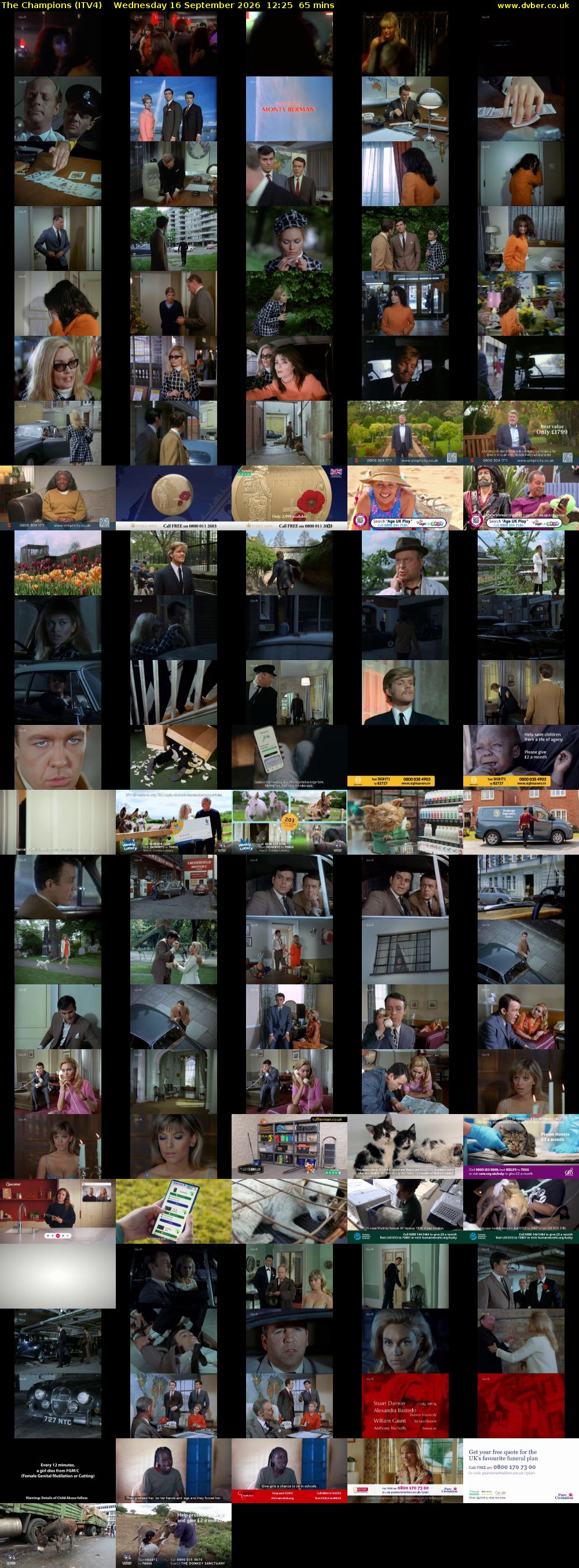 The Champions (ITV4) Wednesday 16 September 2026 12:25 - 13:30