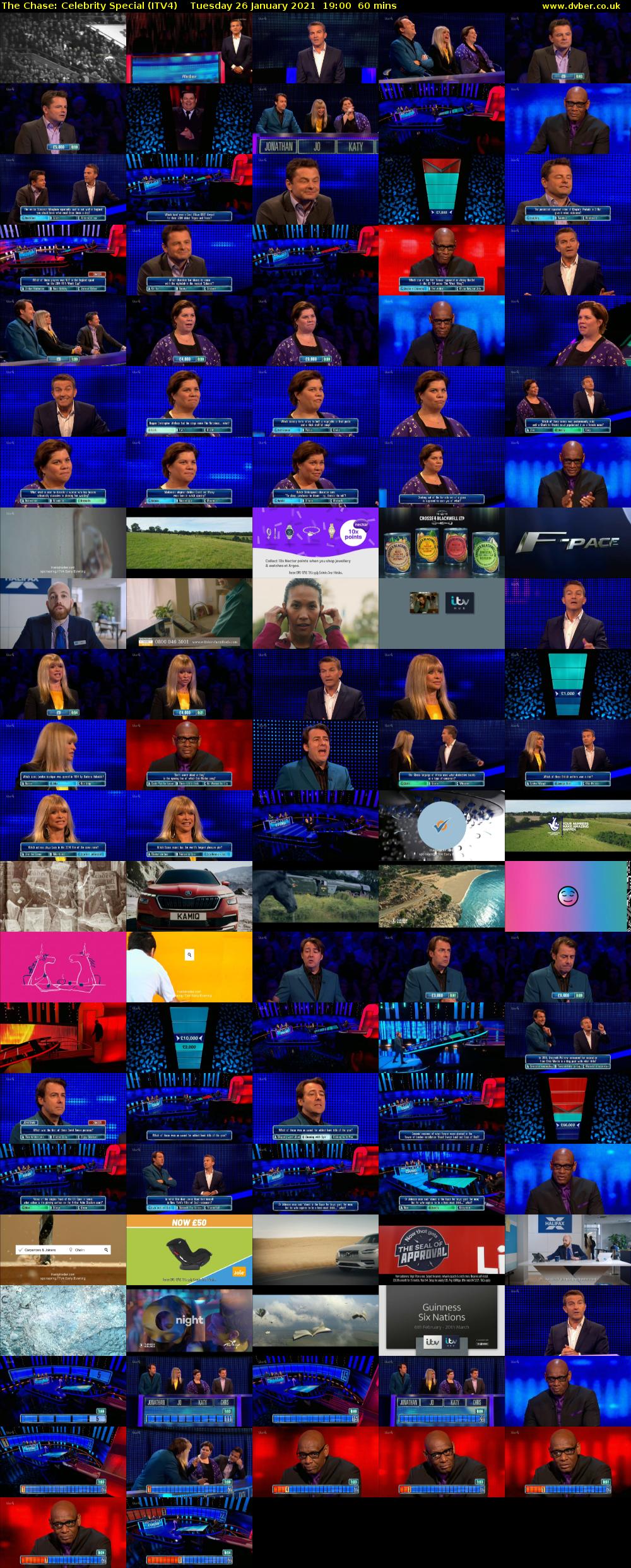 The Chase: Celebrity Special (ITV4) Tuesday 26 January 2021 19:00 - 20:00