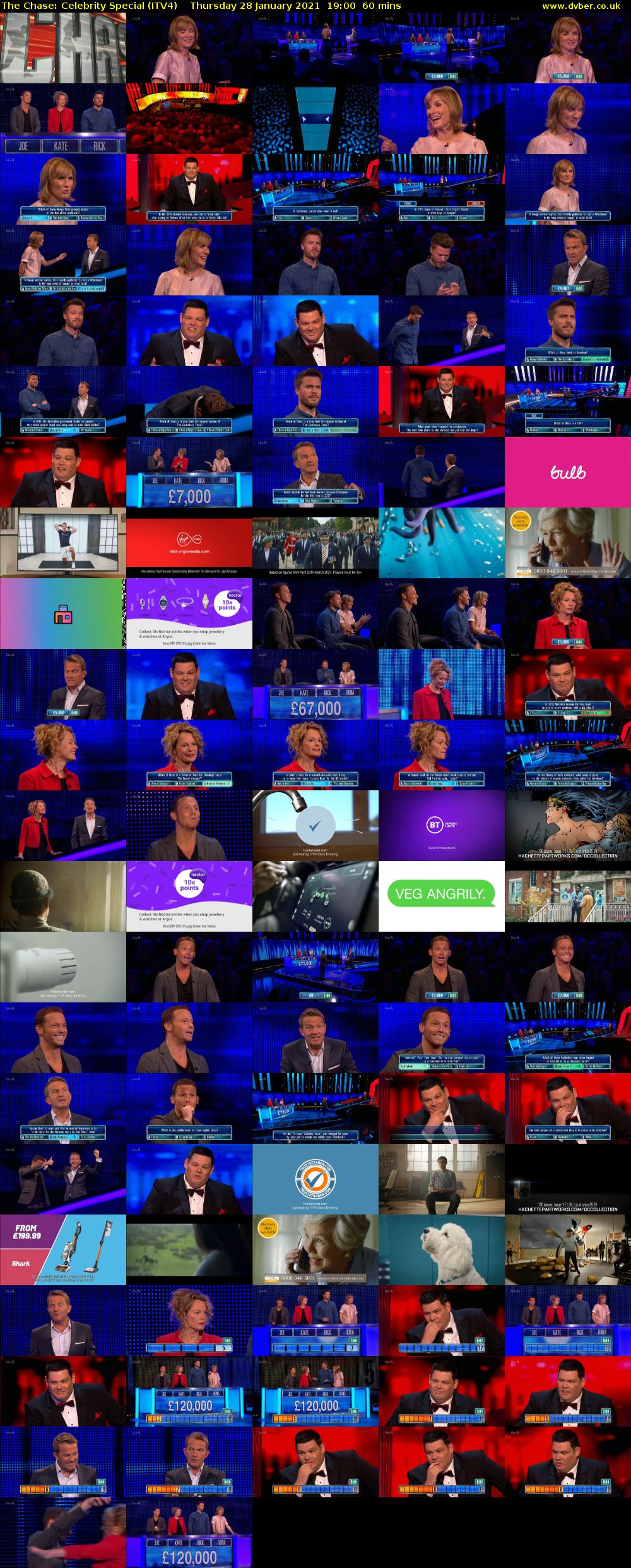 The Chase: Celebrity Special (ITV4) Thursday 28 January 2021 19:00 - 20:00