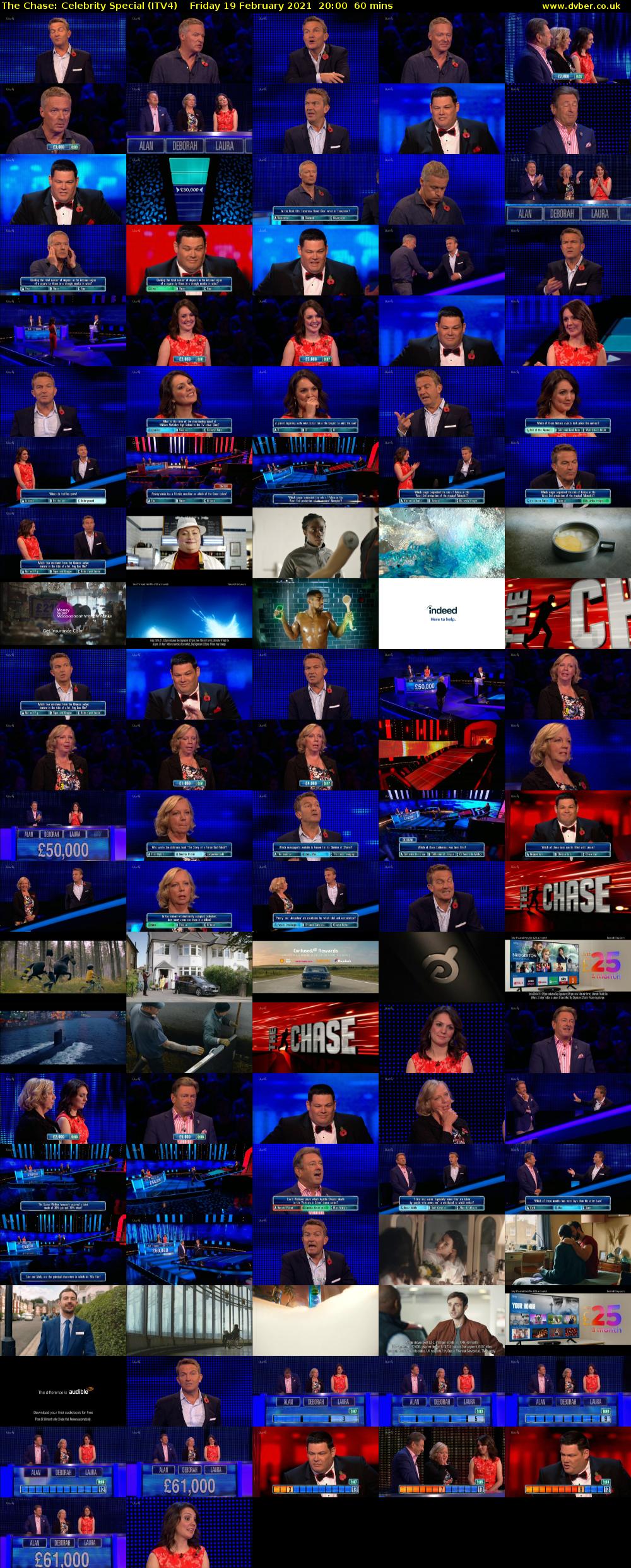 The Chase: Celebrity Special (ITV4) Friday 19 February 2021 20:00 - 21:00