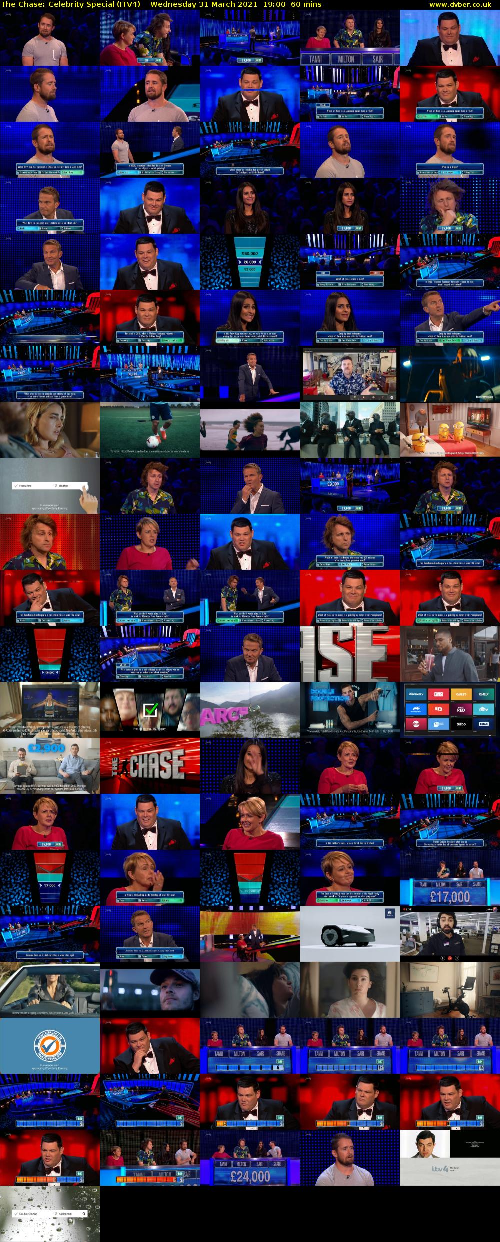 The Chase: Celebrity Special (ITV4) Wednesday 31 March 2021 19:00 - 20:00