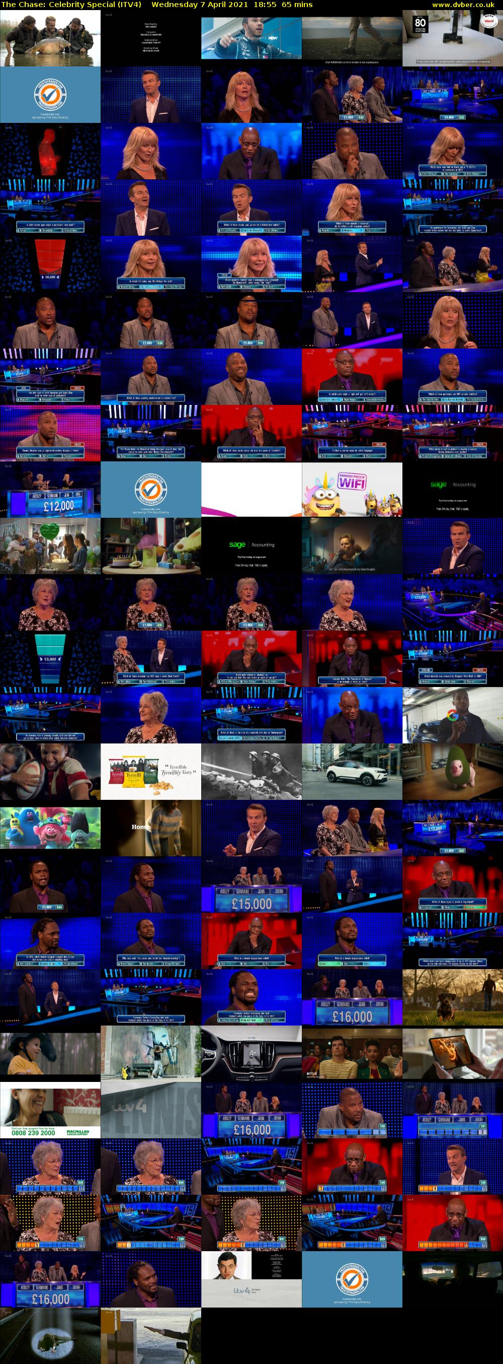 The Chase: Celebrity Special (ITV4) Wednesday 7 April 2021 18:55 - 20:00