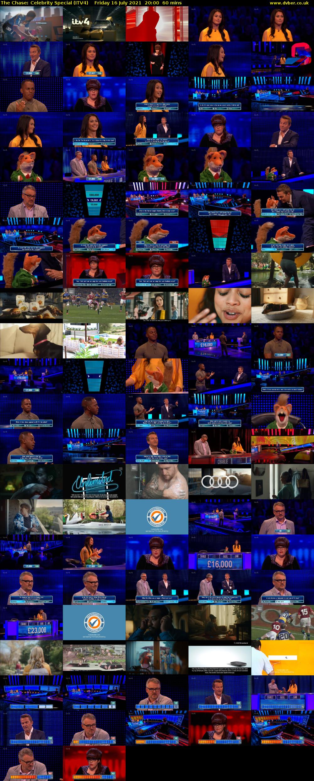 The Chase: Celebrity Special (ITV4) Friday 16 July 2021 20:00 - 21:00