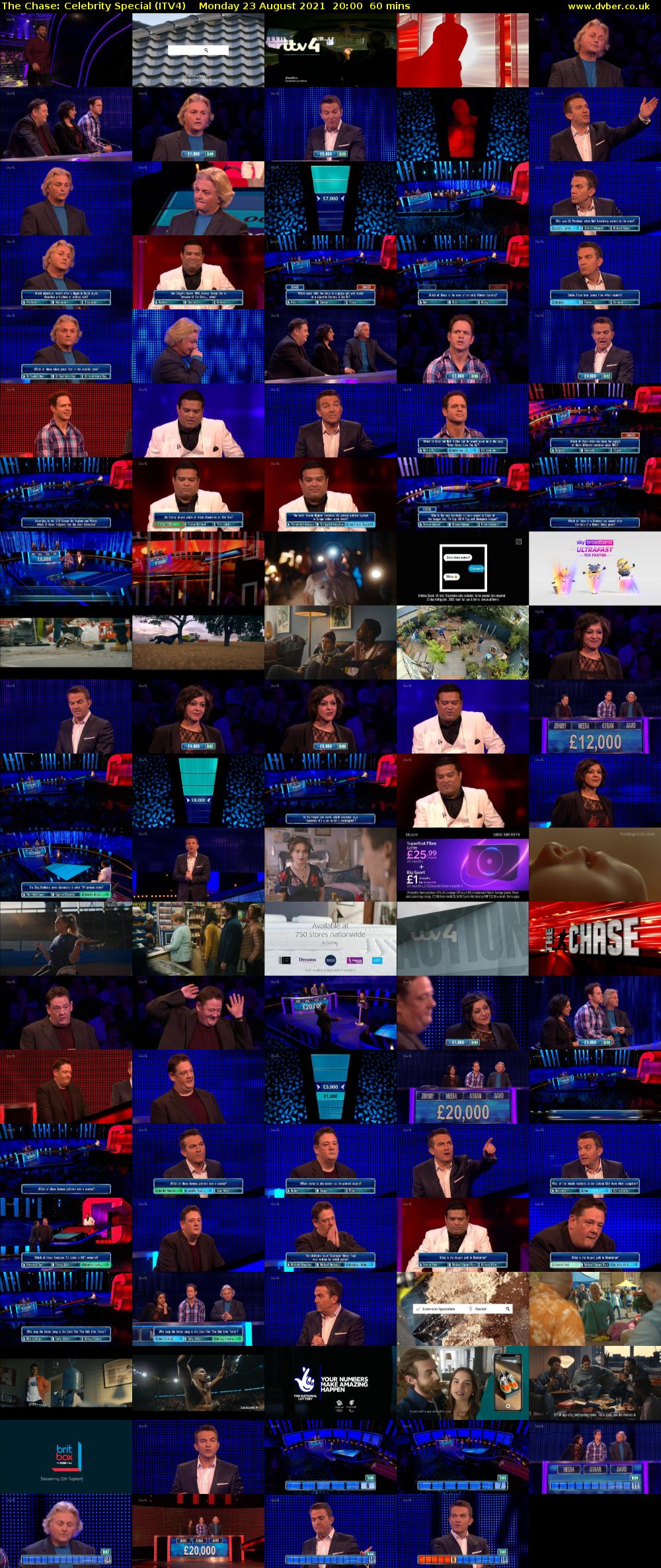The Chase: Celebrity Special (ITV4) Monday 23 August 2021 20:00 - 21:00